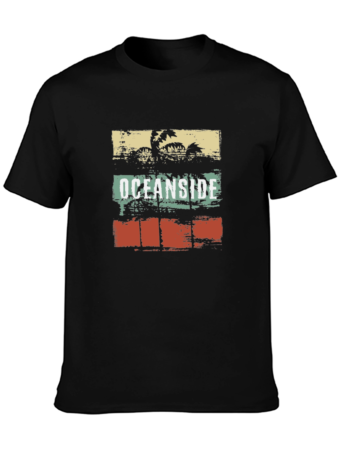 Oceanside Graphic Print T-Shirt - Retro Beach Style