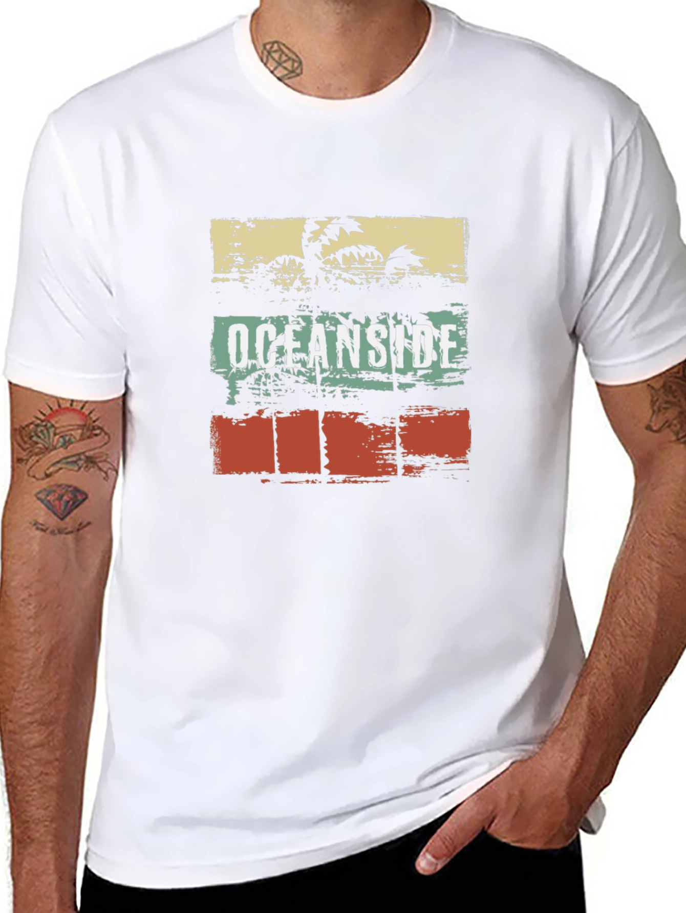 Oceanside Graphic Print T-Shirt - Retro Beach Style