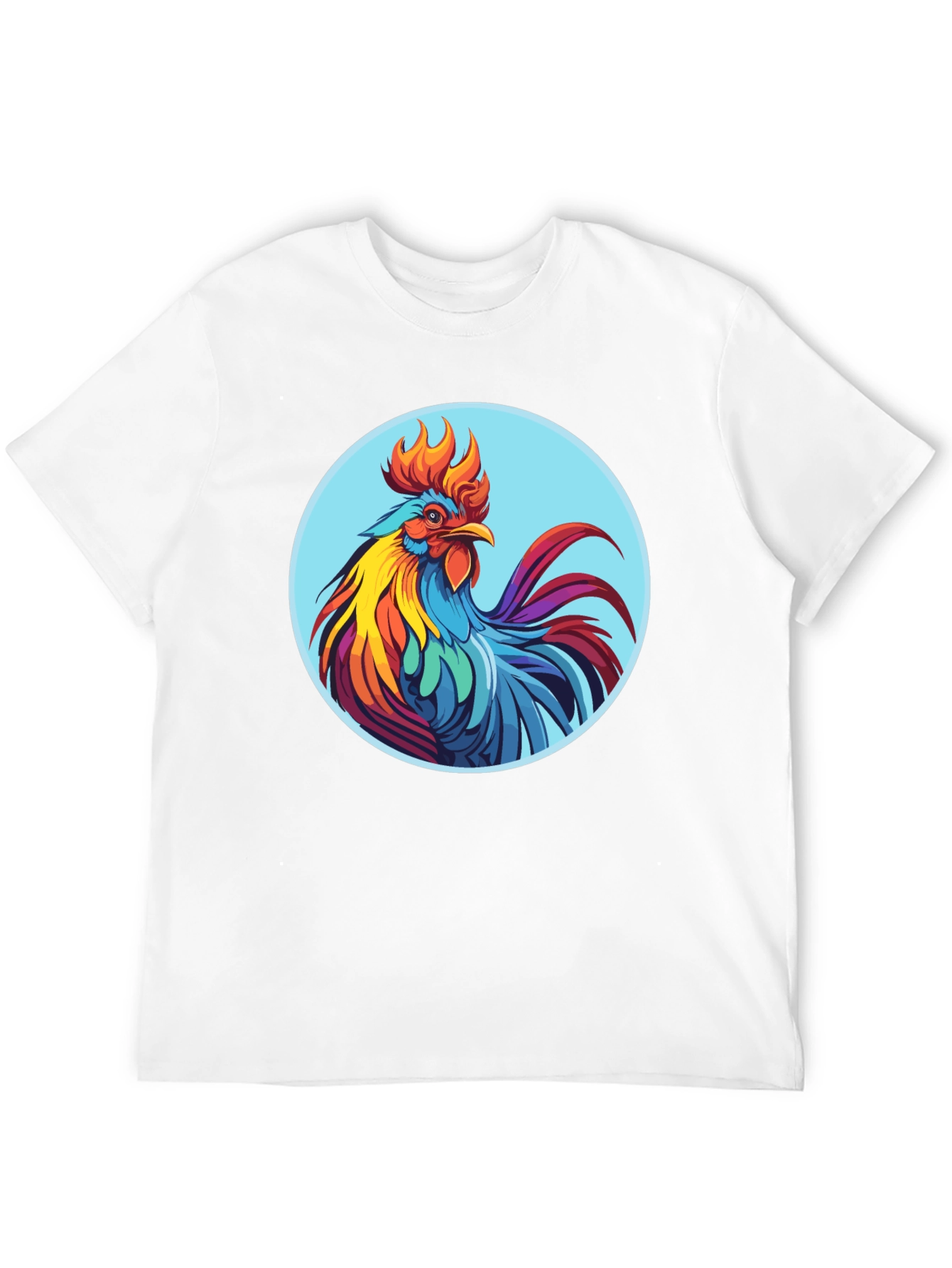 Rooster Graphic Tee - Bold Black Cotton T-Shirt