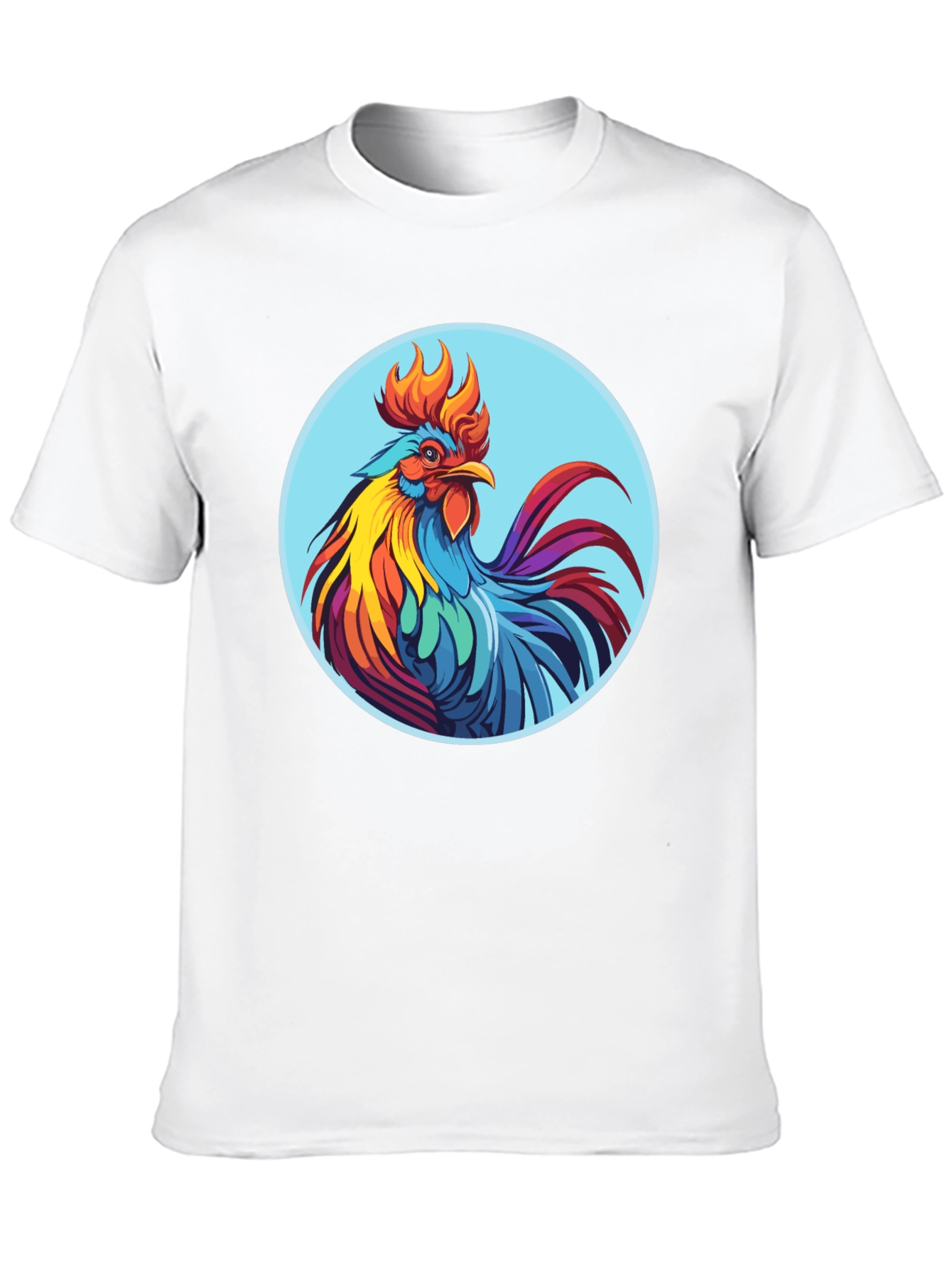 Rooster Graphic Tee - Bold Black Cotton T-Shirt
