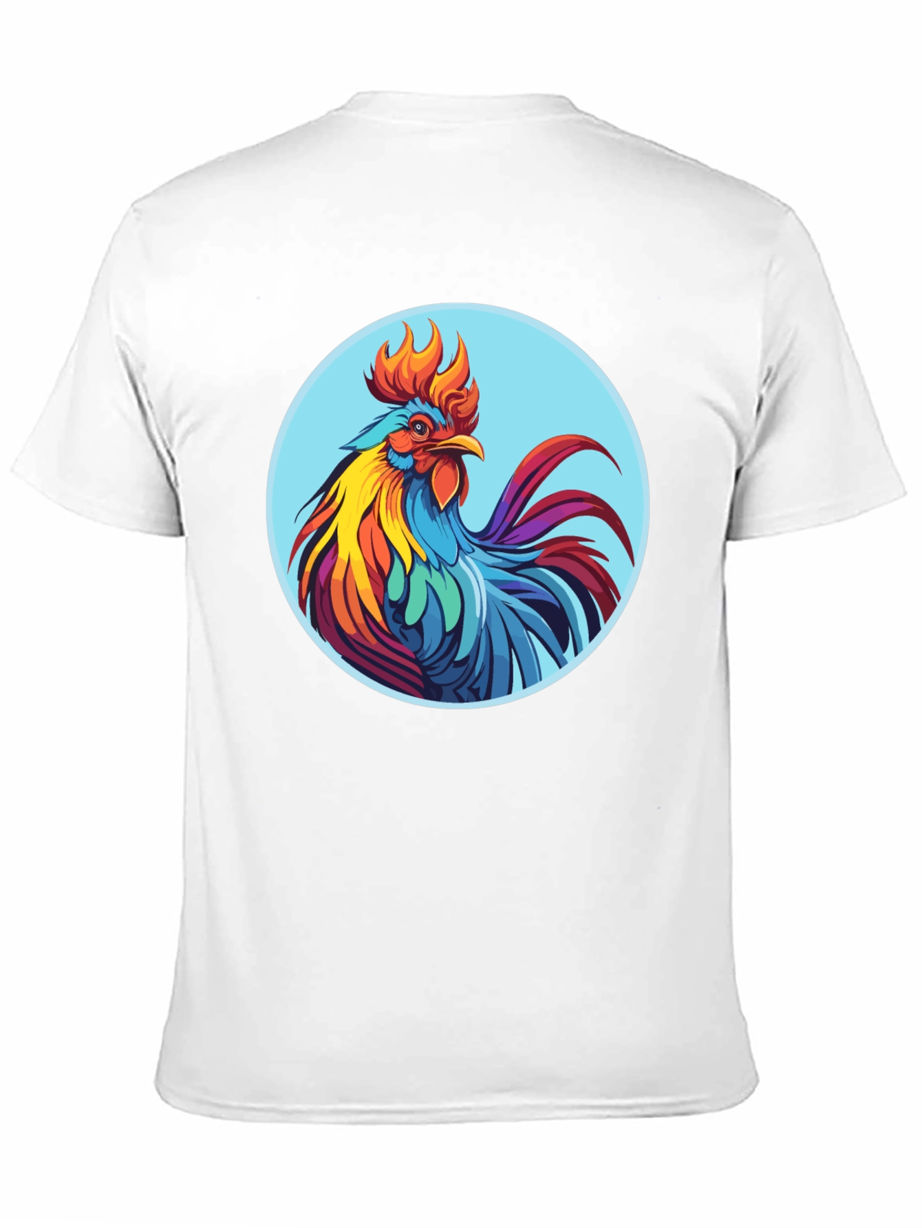 Rooster Graphic Tee - Bold Black Cotton T-Shirt