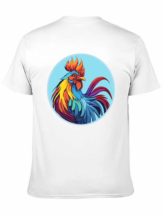 Rooster Graphic Tee - Bold Black Cotton T-Shirt
