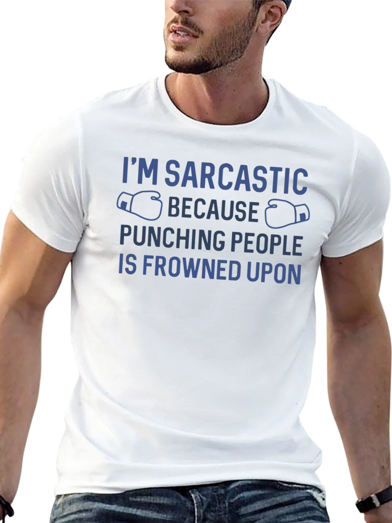 Sarcastic Punching Graphic T-Shirt