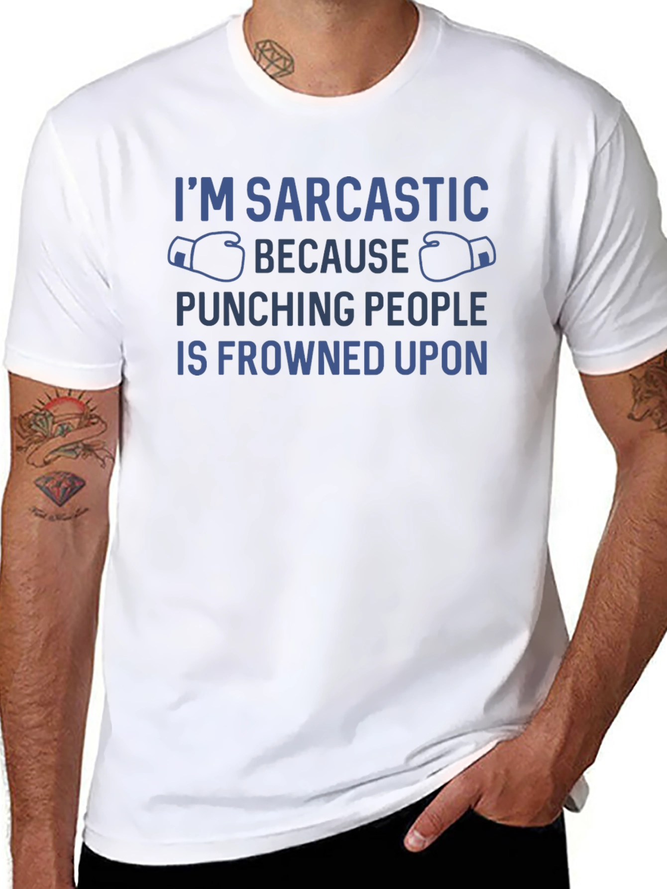 Sarcastic Punching Graphic T-Shirt