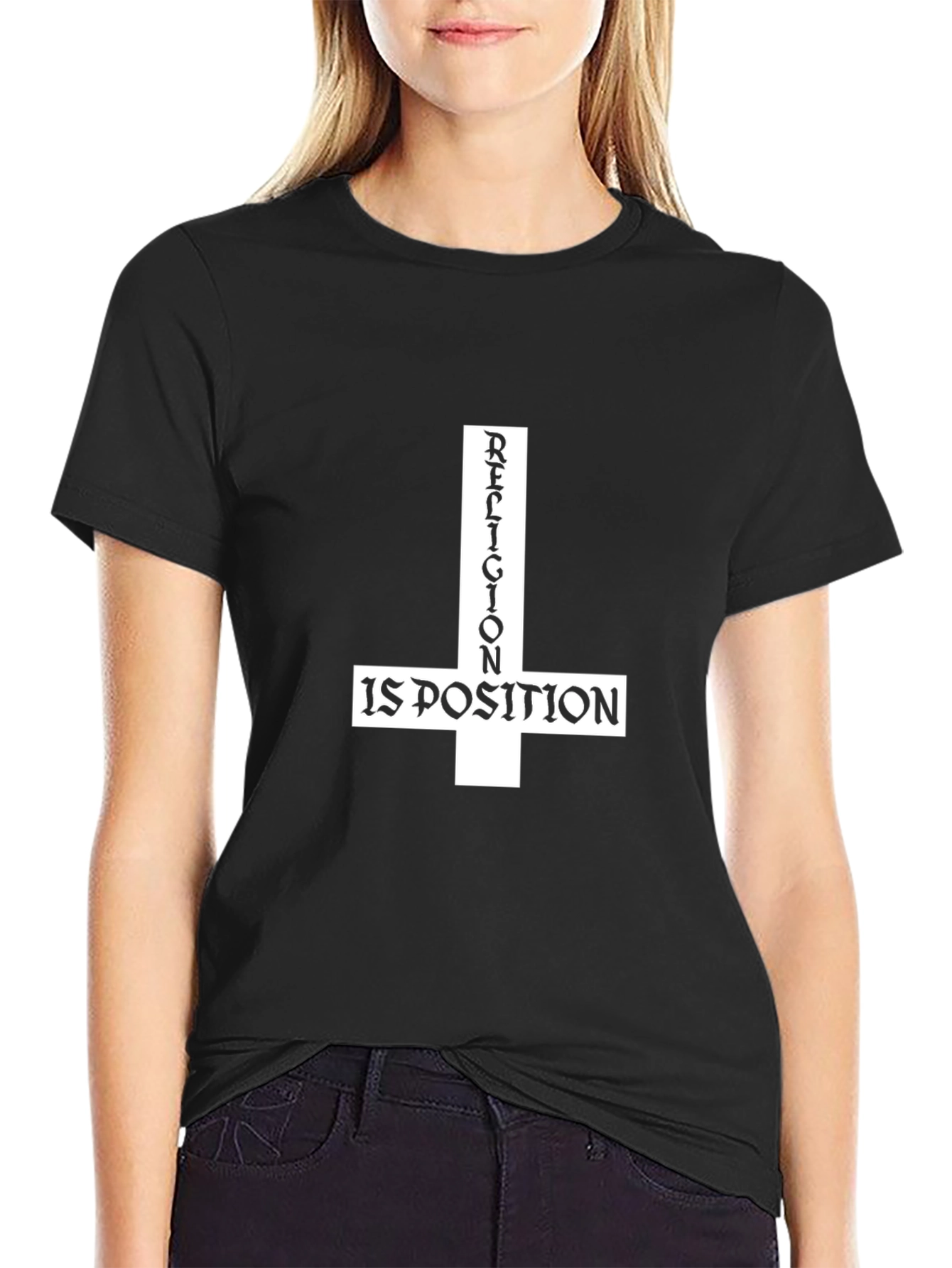 Religion is Poison T-Shirt - Inverted Cross Design