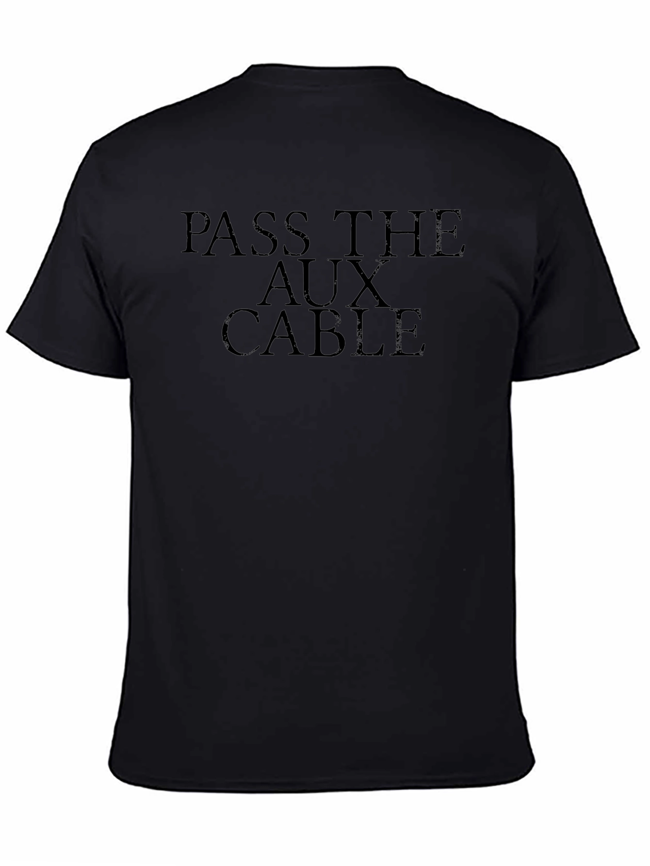 Pass The Aux Cable Black T-Shirt Graphic Tee