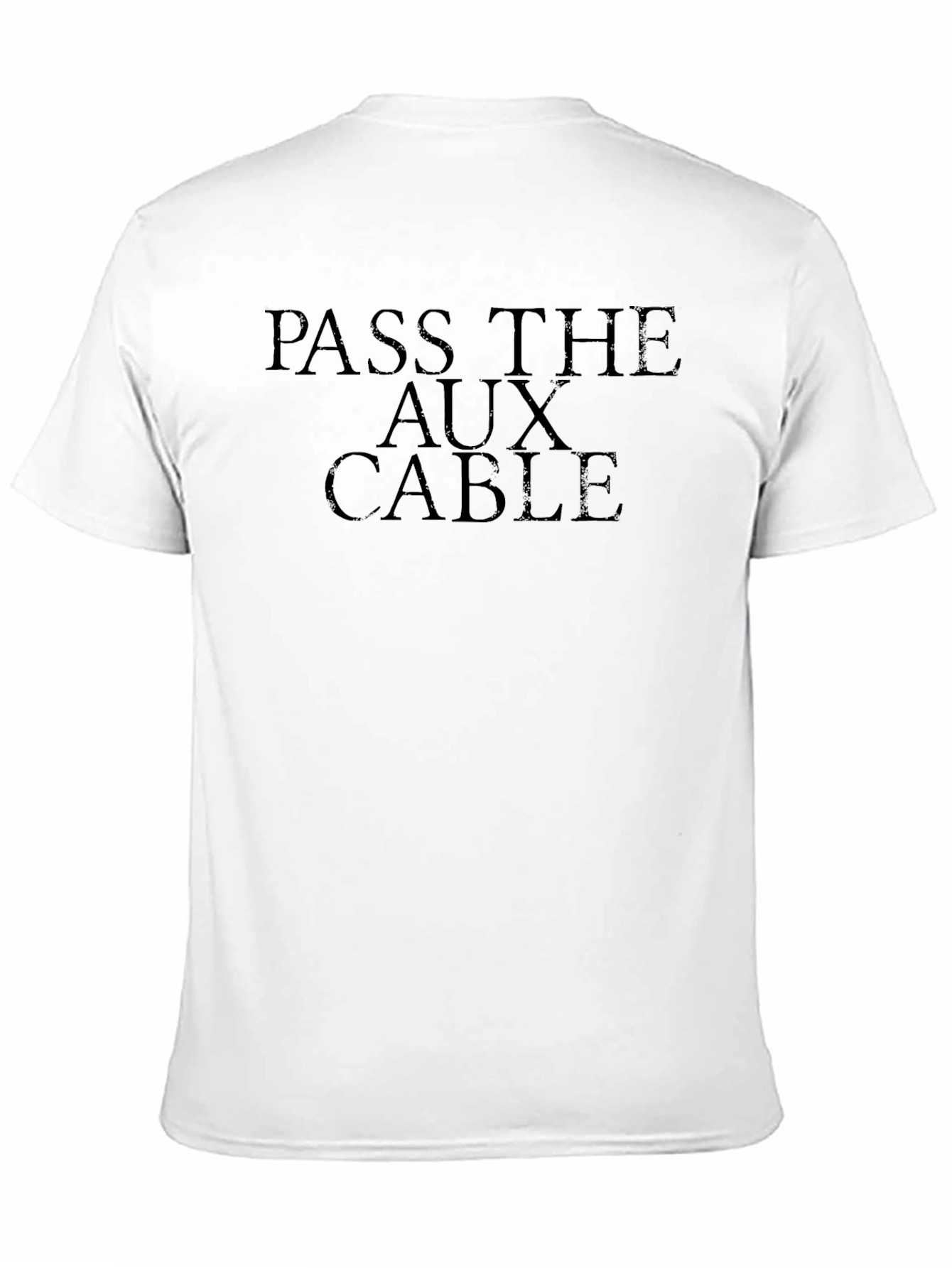 Pass The Aux Cable Black T-Shirt Graphic Tee