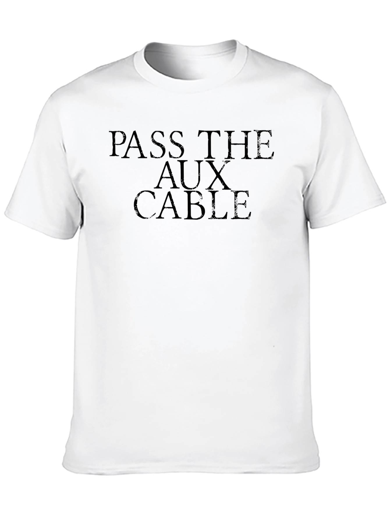 Pass The Aux Cable Black T-Shirt Graphic Tee