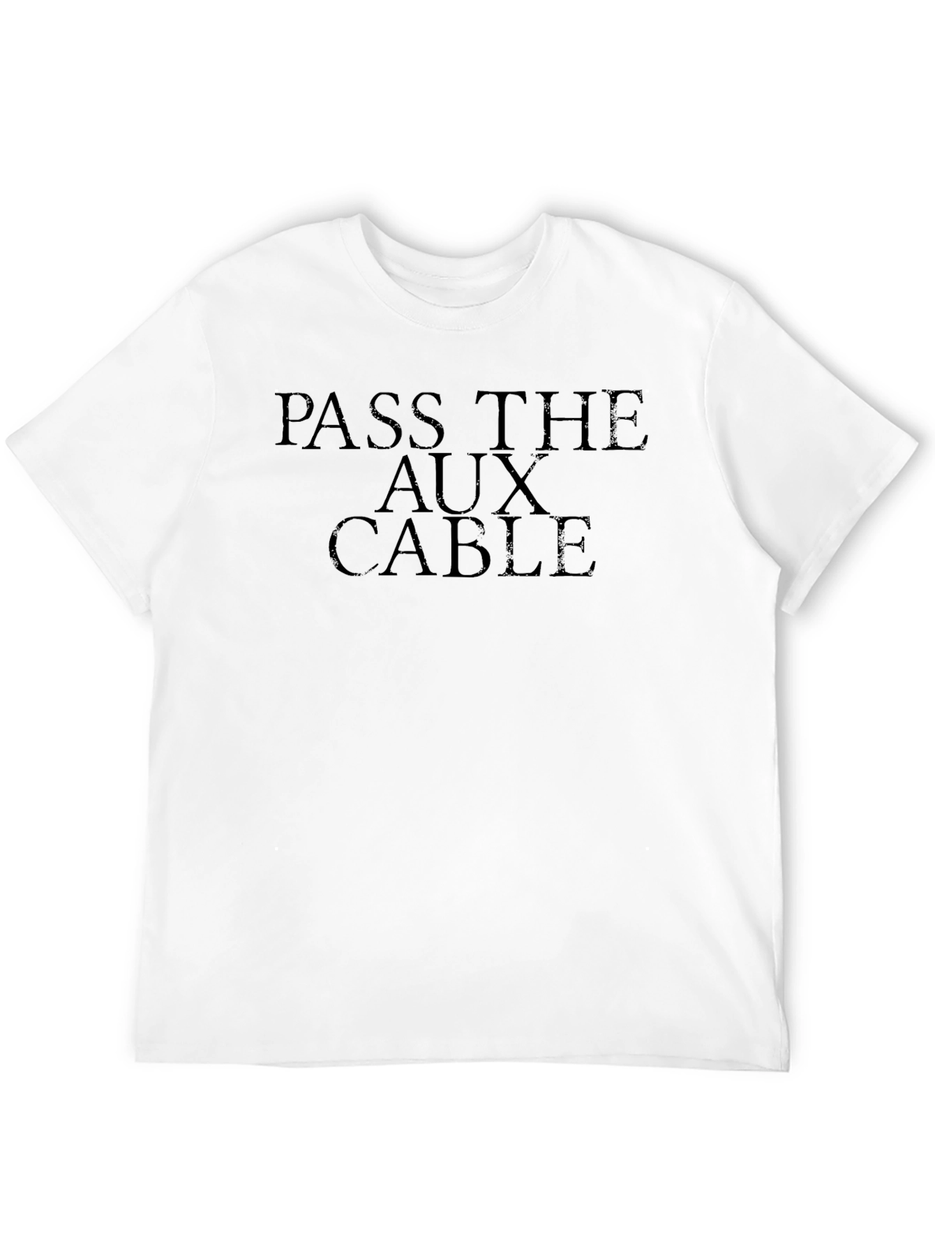 Pass The Aux Cable Black T-Shirt Graphic Tee