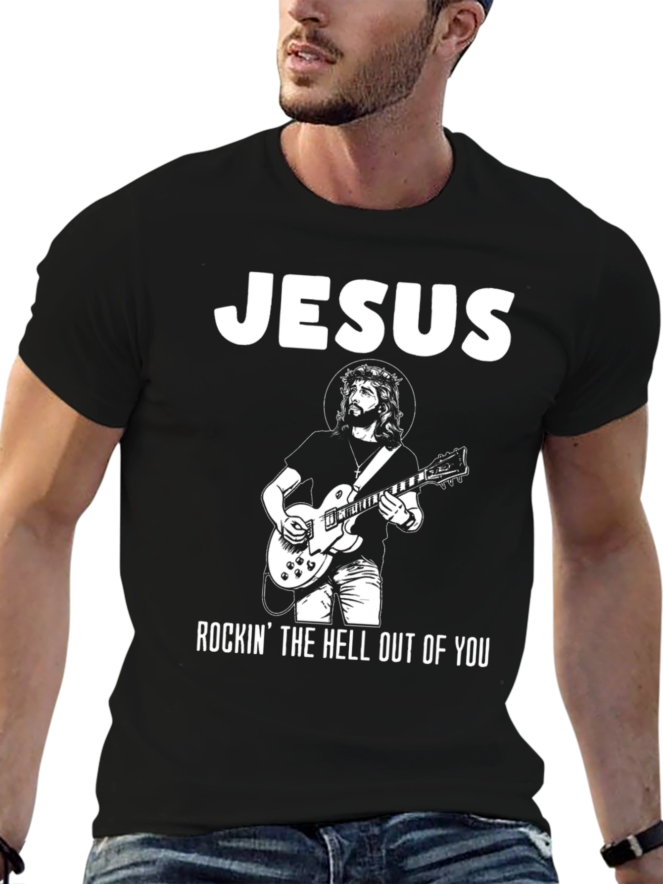 Rockin Jesus Graphic T-Shirt