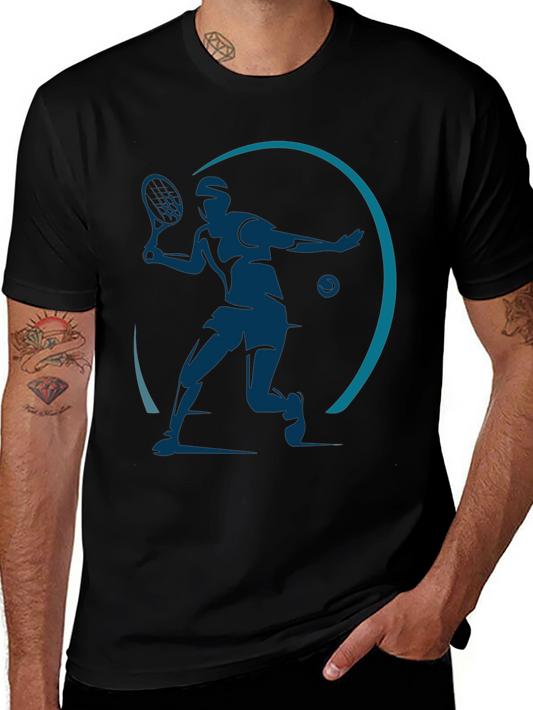 Tennis Player Graphic Black T-Shirt