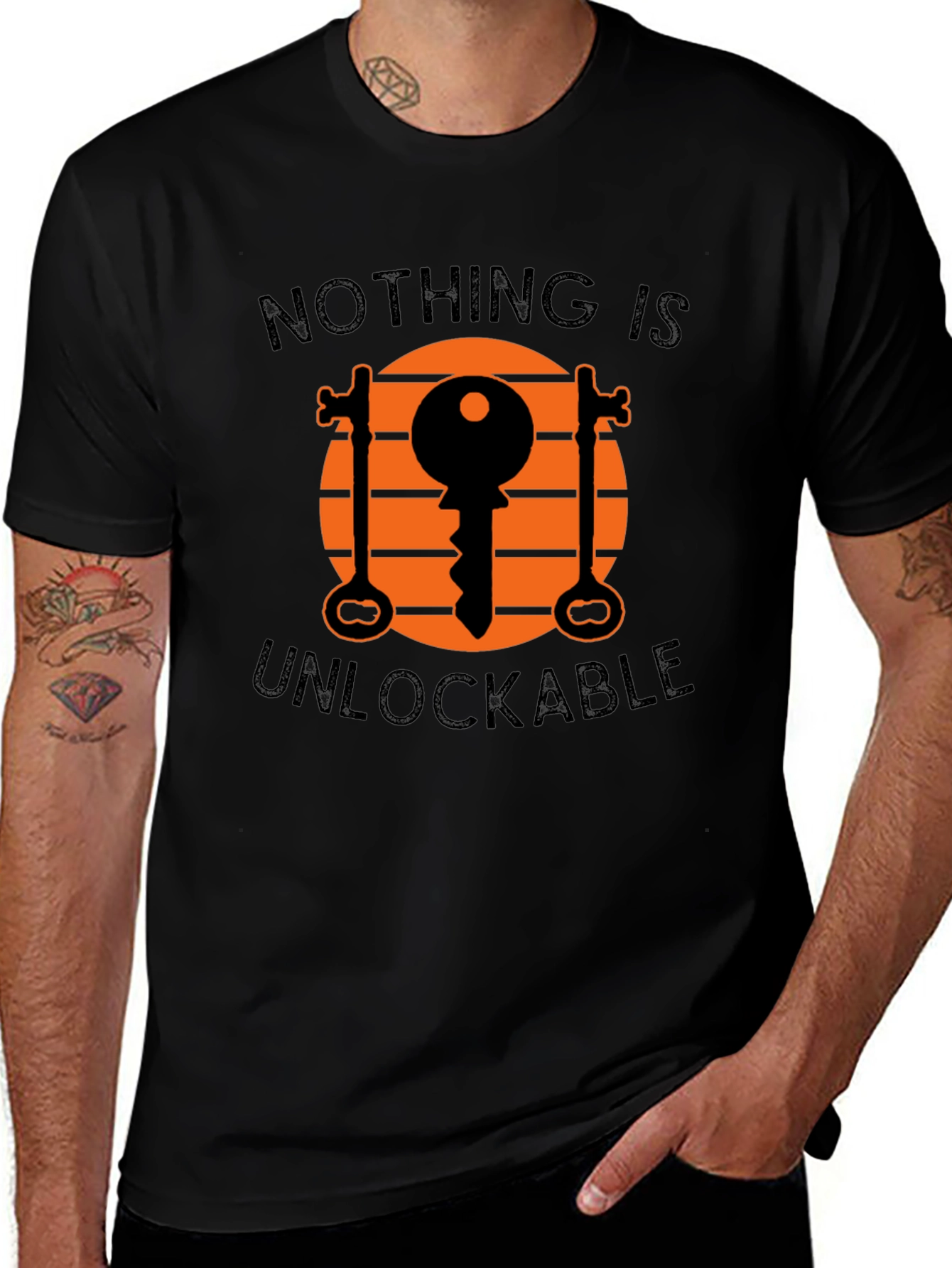 Unlockable Graphic Tee - Novelty Key Design T-Shirt