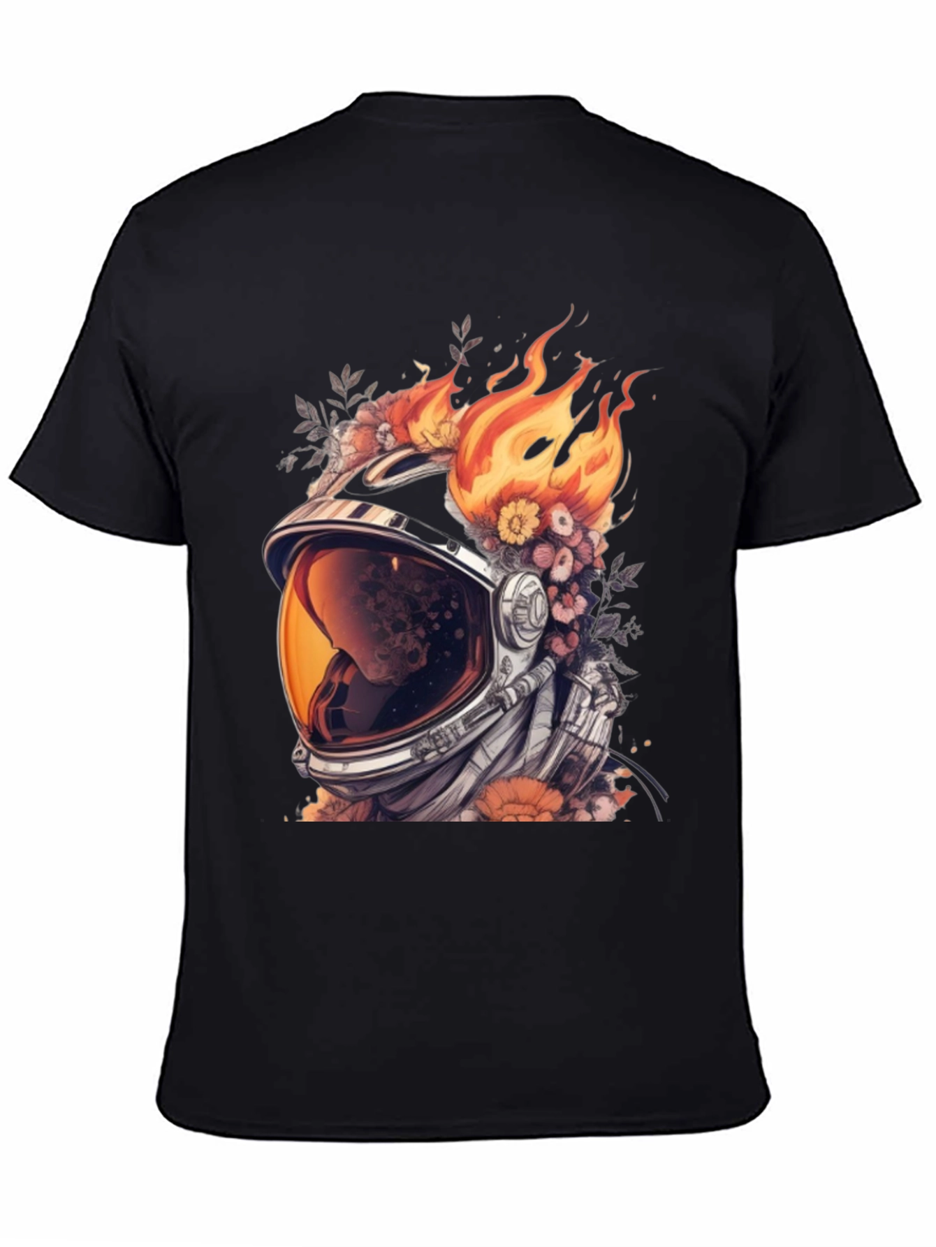 Astronaut Helmet with Flowers T-Shirt