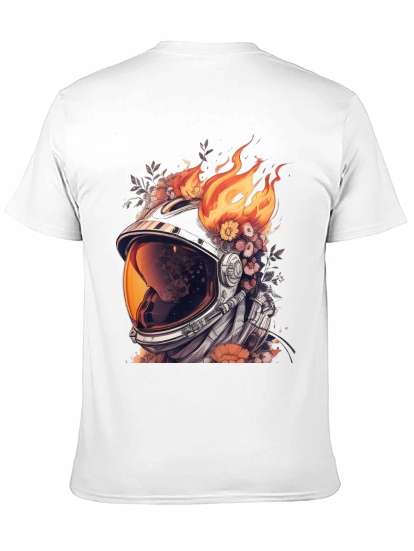 Astronaut Helmet with Flowers T-Shirt