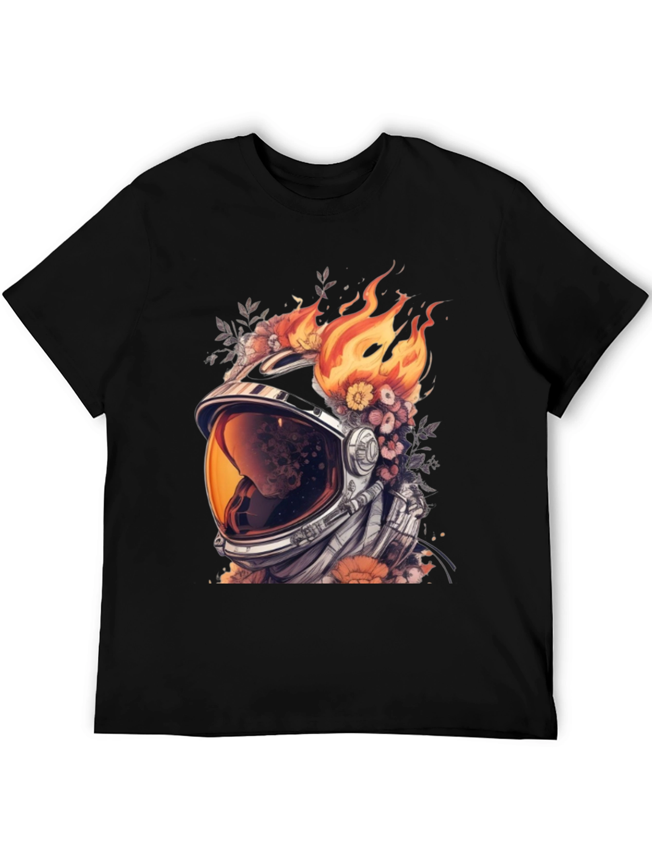 Astronaut Helmet with Flowers T-Shirt
