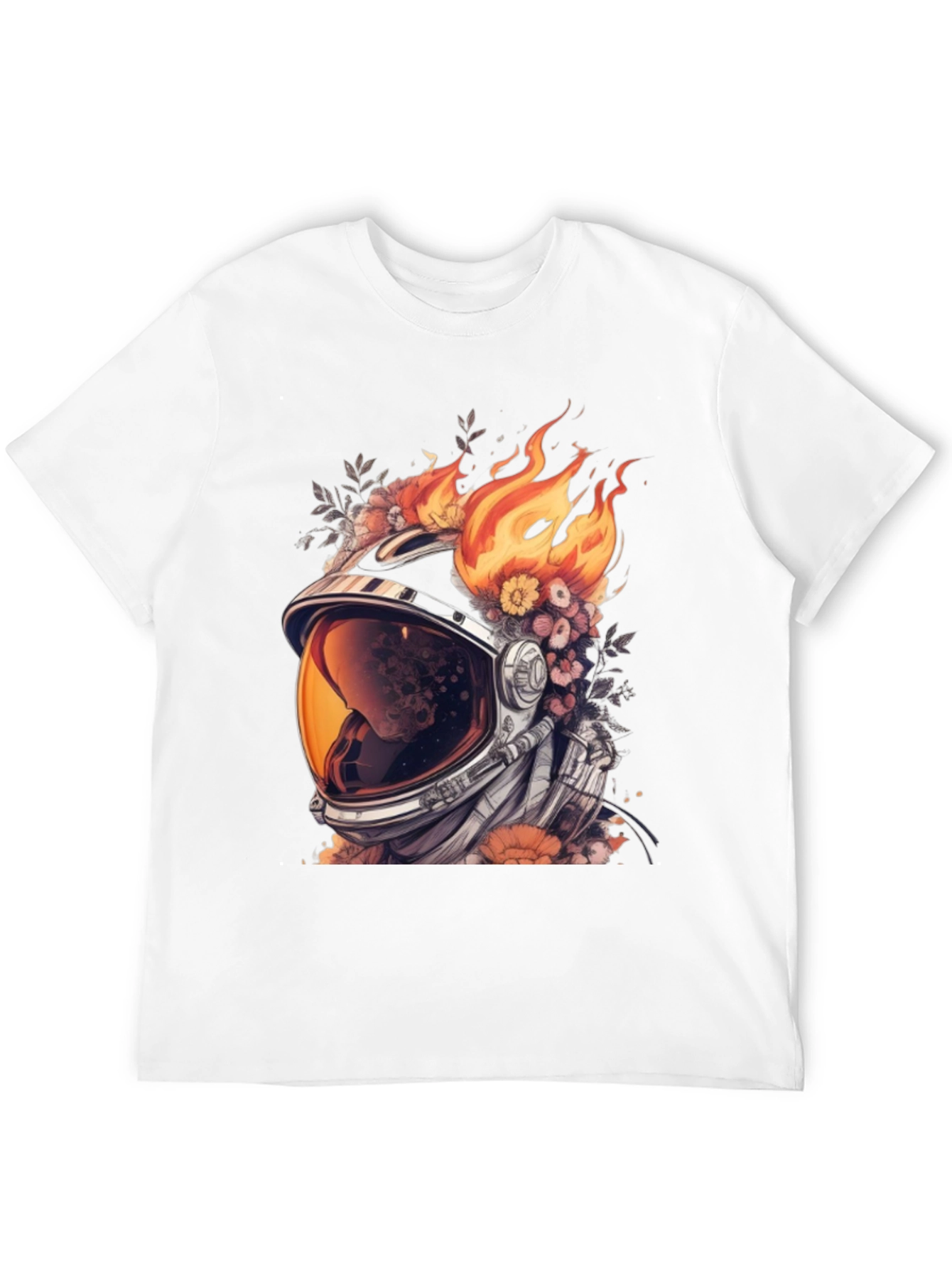 Astronaut Helmet with Flowers T-Shirt