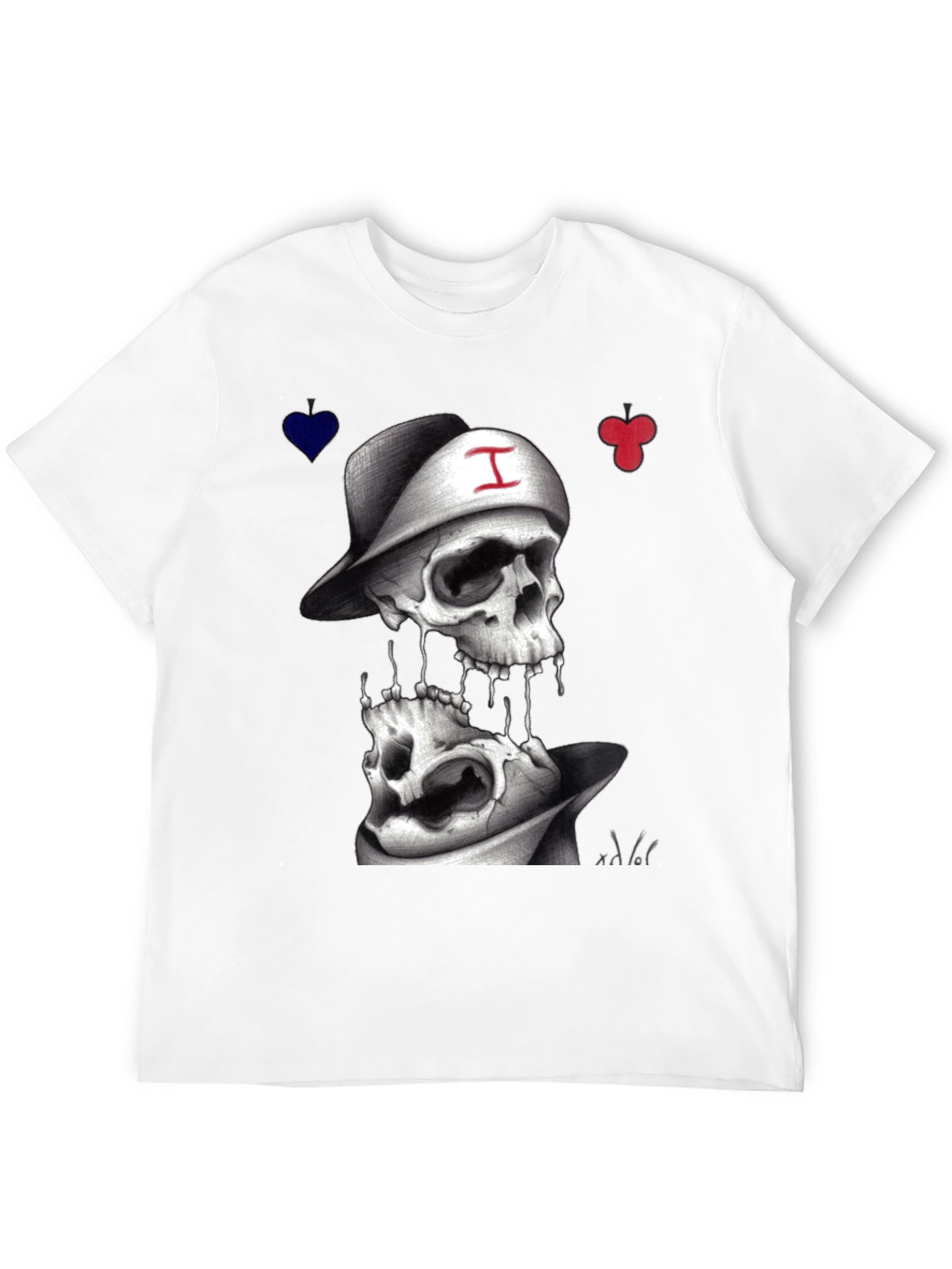 Skull Graphic T-Shirt with Cards