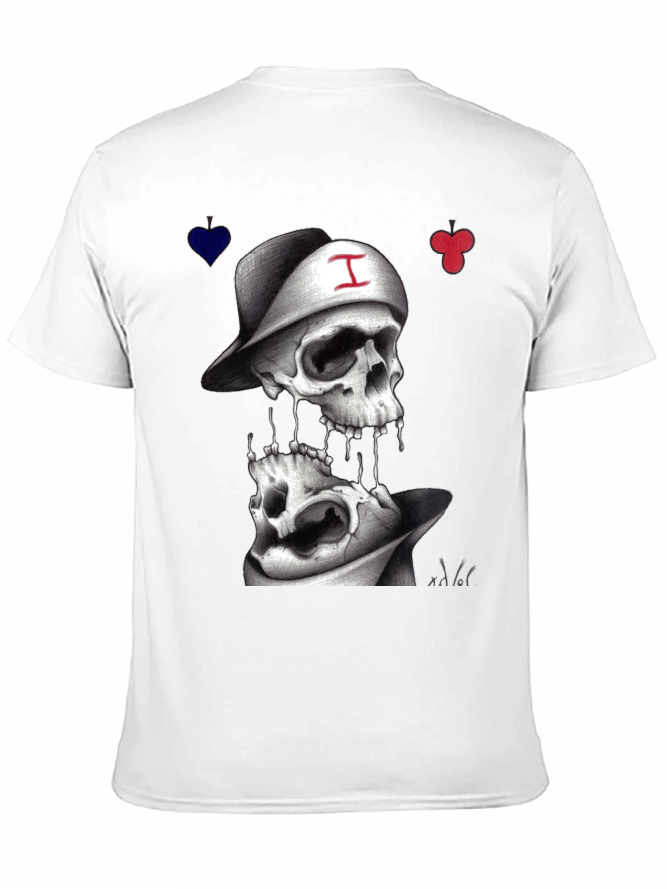 Skull Graphic T-Shirt with Cards
