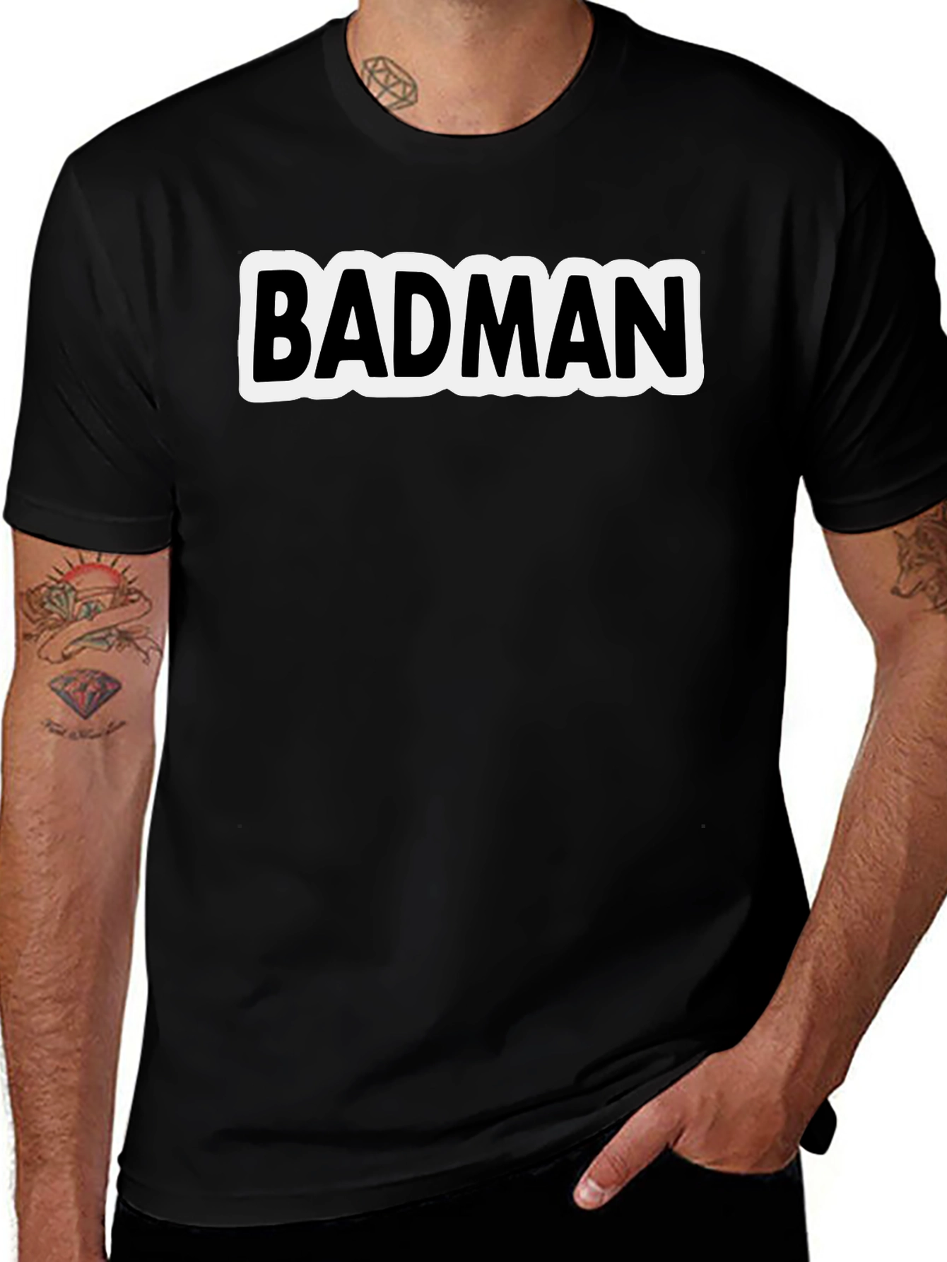 Badman Graphic T-Shirt - Black Crew Neck Tee