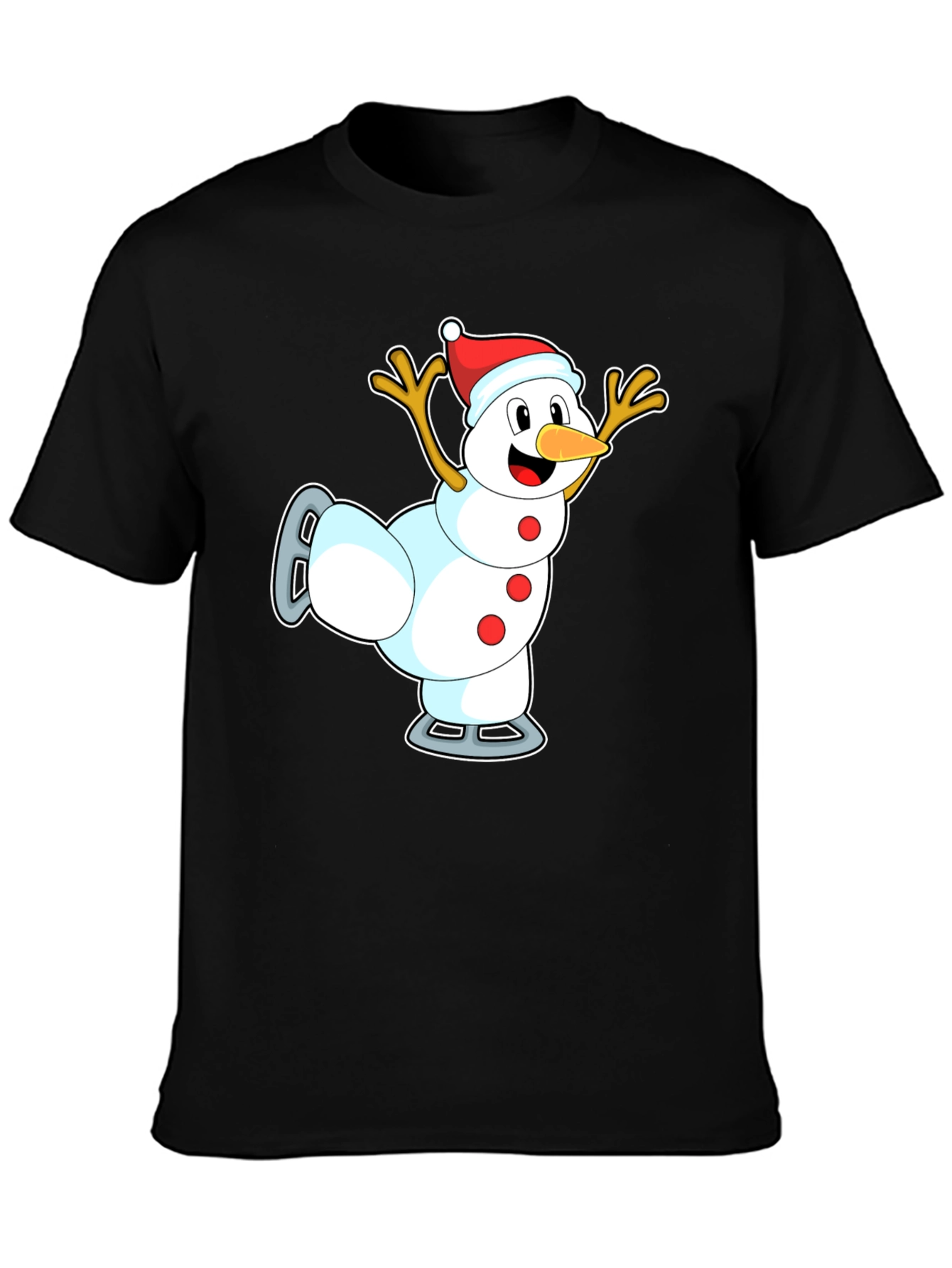 Snowman on Skates T-Shirt - Holiday Fun