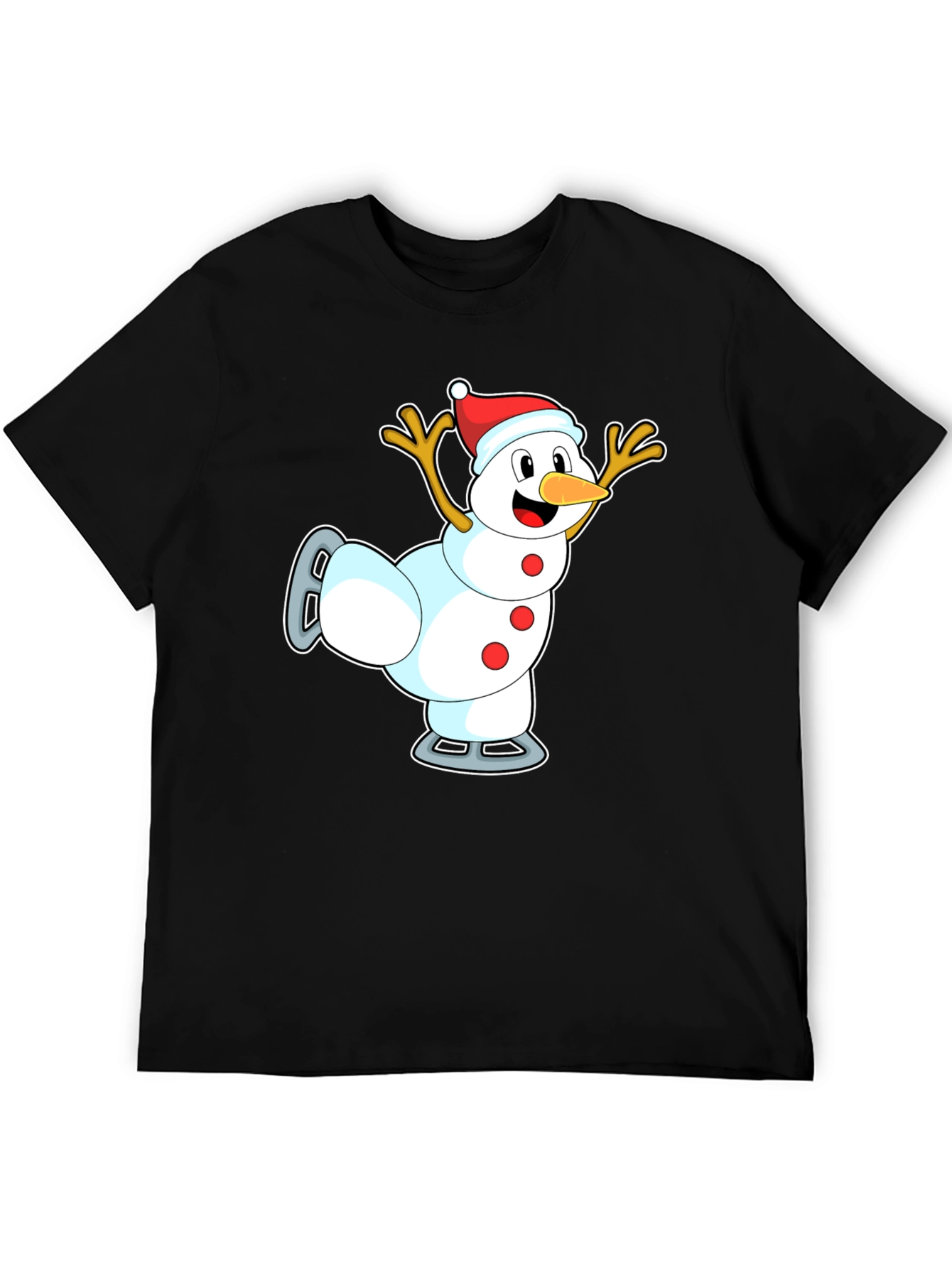 Snowman on Skates T-Shirt - Holiday Fun
