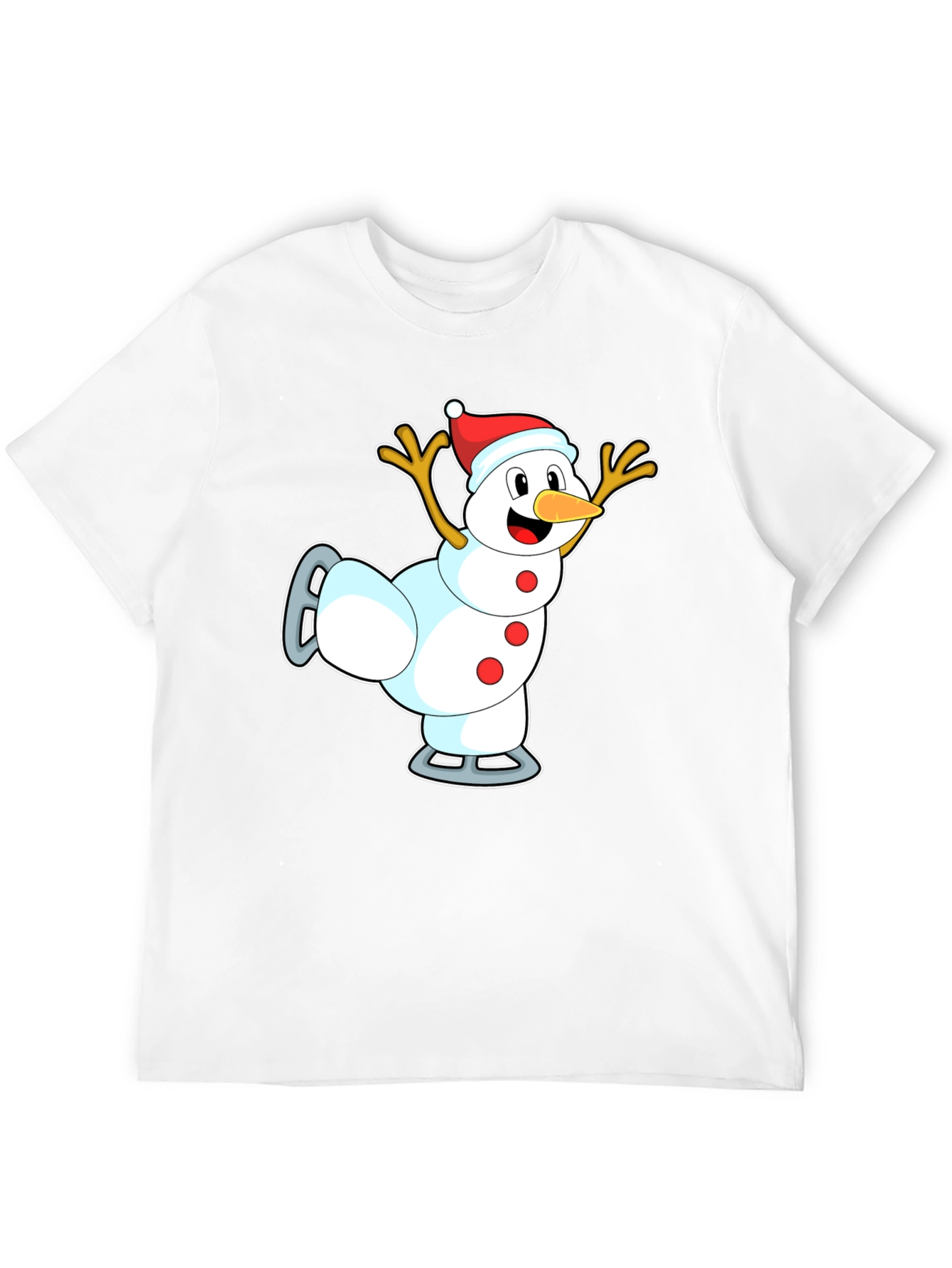 Snowman on Skates T-Shirt - Holiday Fun