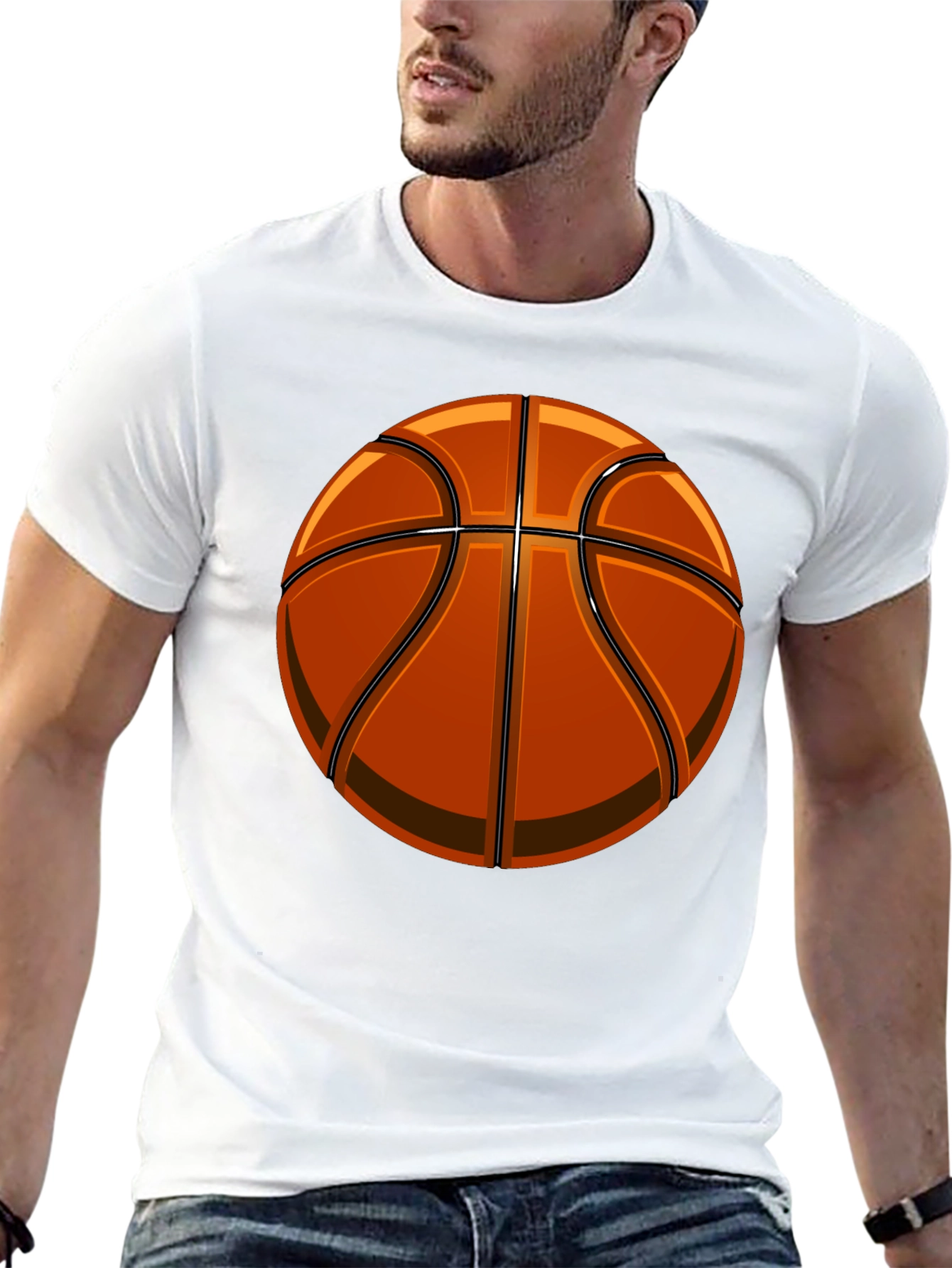 Basketball Graphic Tee - Black Cotton Comfort