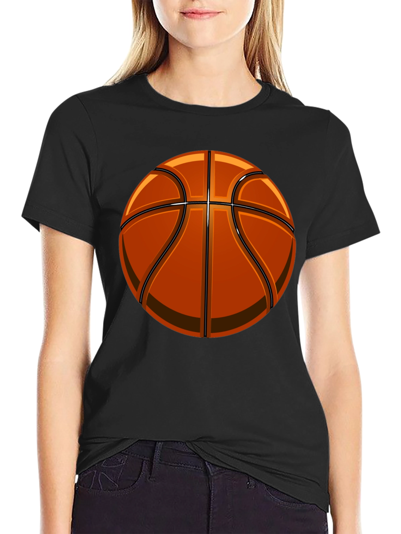 Basketball Graphic Tee - Black Cotton Comfort