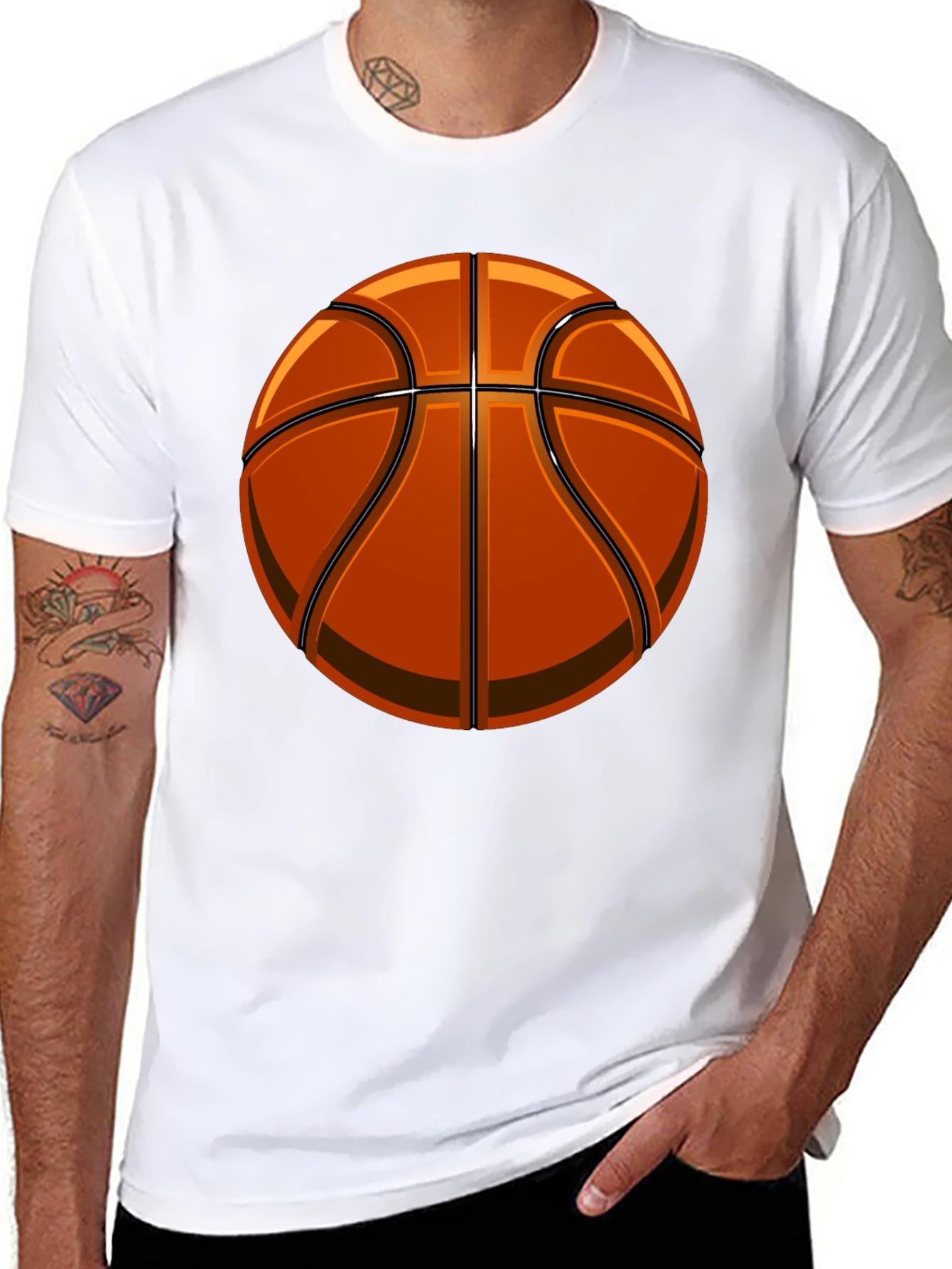 Basketball Graphic Tee - Black Cotton Comfort