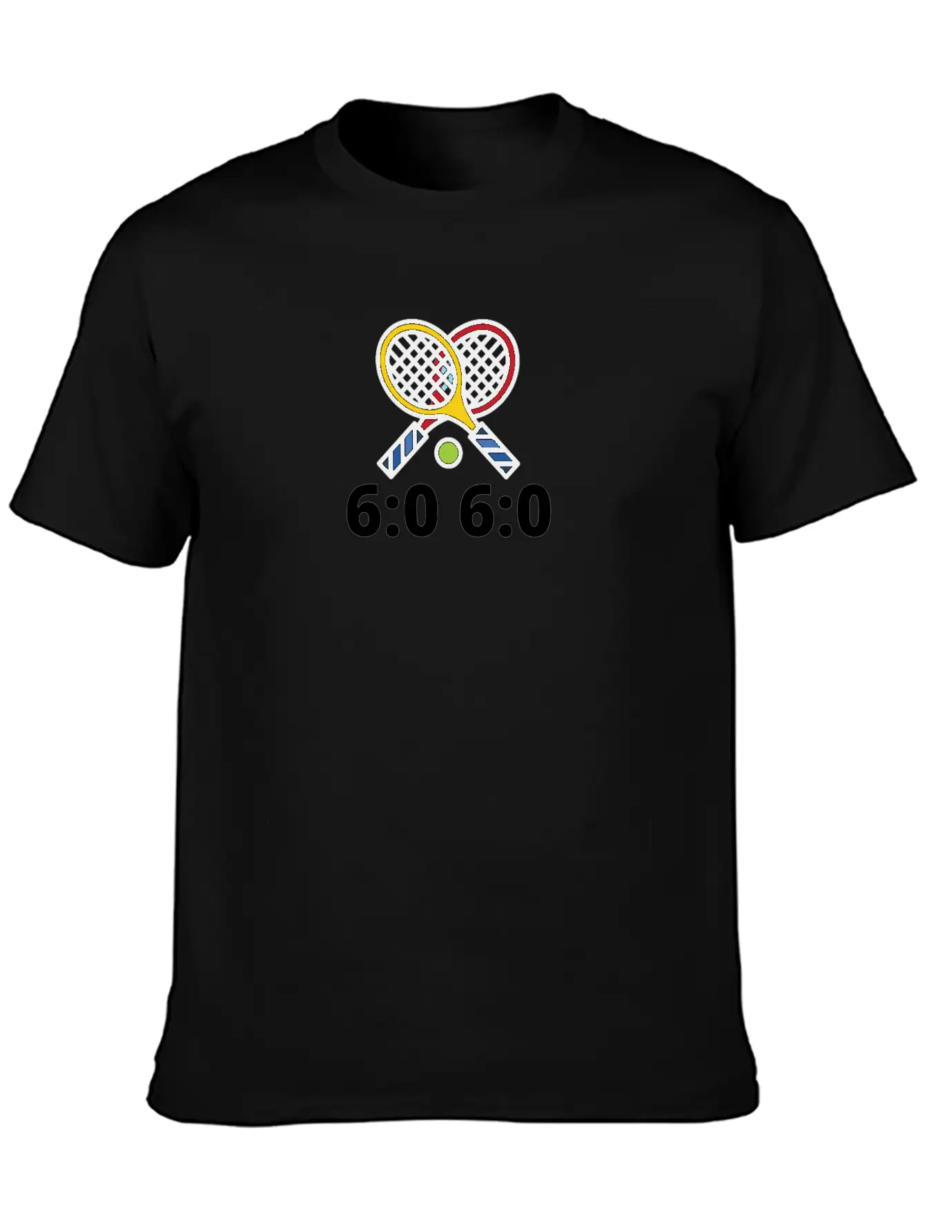 6060 Tennis Score Print Basic Graphic T-Shirt – Daily Comfort In Soft Cotton