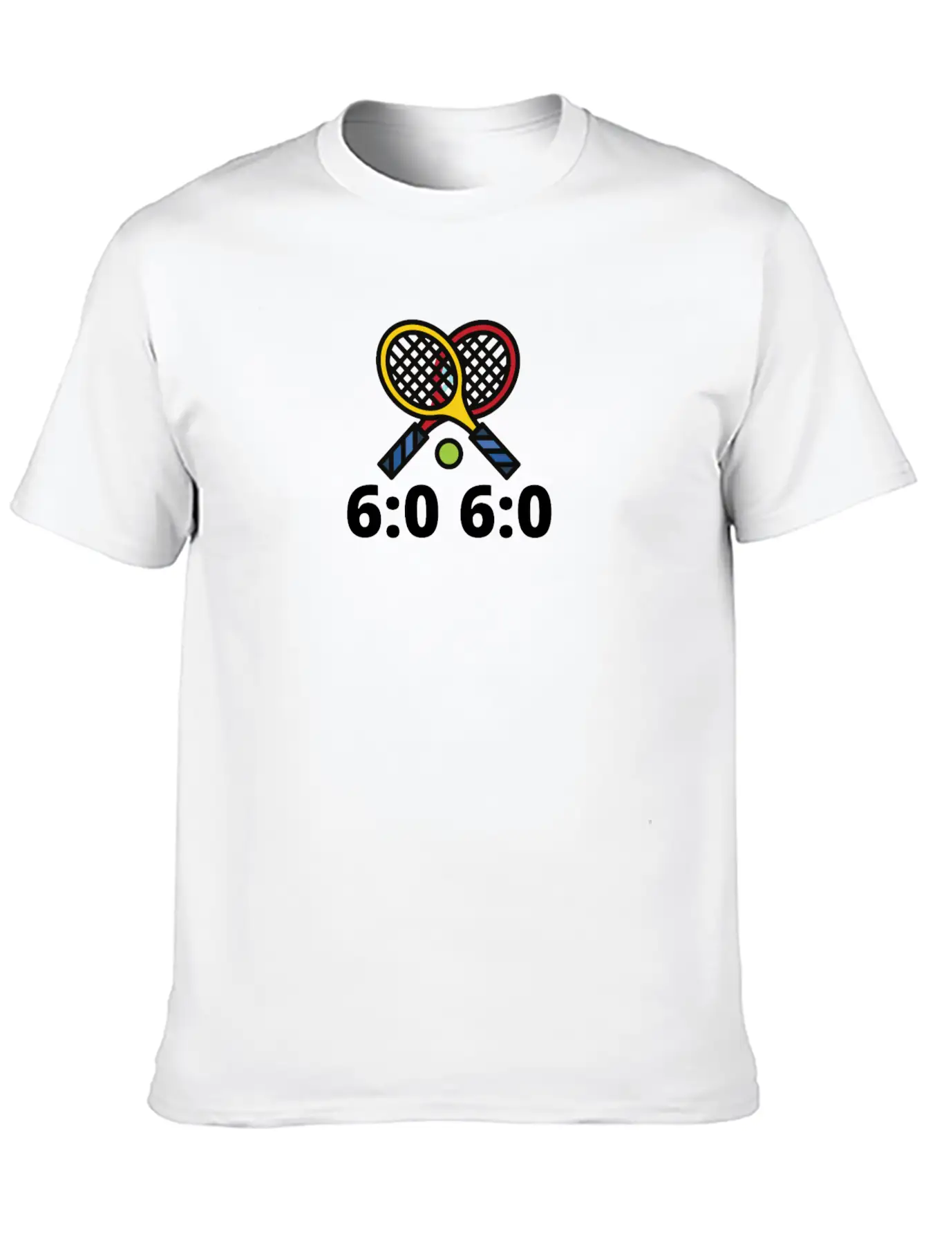 6060 Tennis Score Print Basic Graphic T-Shirt – Daily Comfort In Soft Cotton