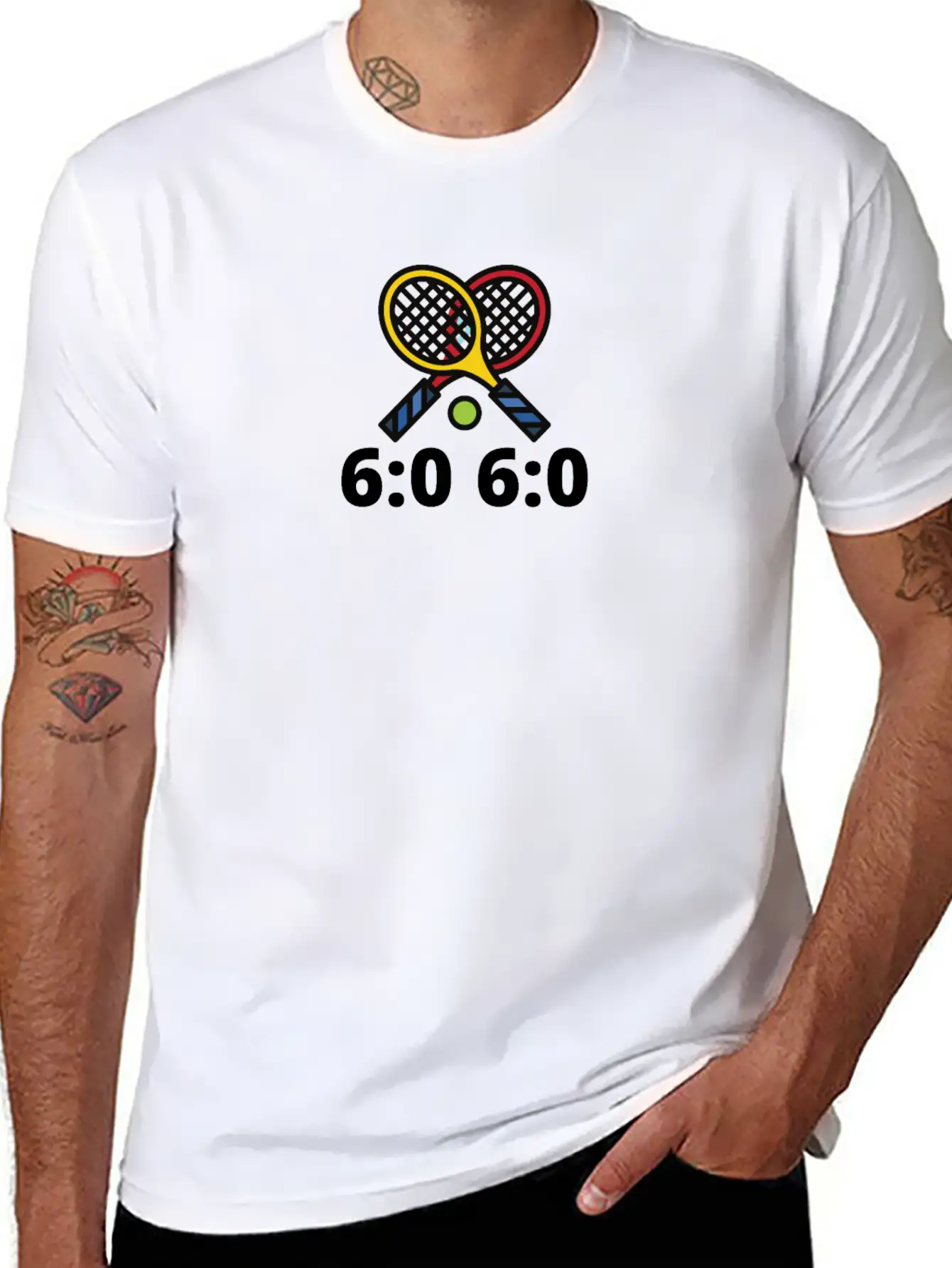 6060 Tennis Score Print Basic Graphic T-Shirt – Daily Comfort In Soft Cotton
