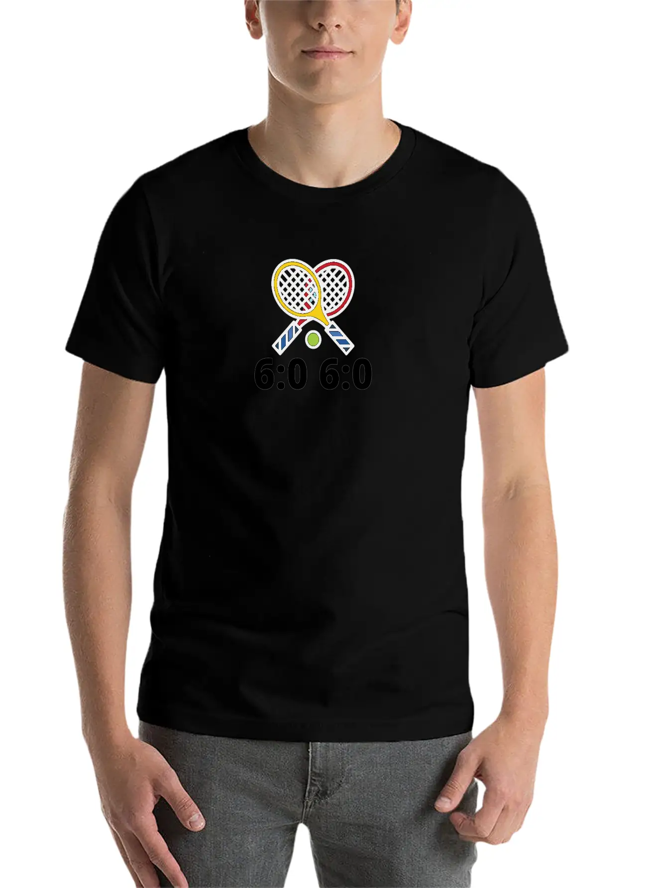6060 Tennis Score Print Basic Graphic T-Shirt – Daily Comfort In Soft Cotton