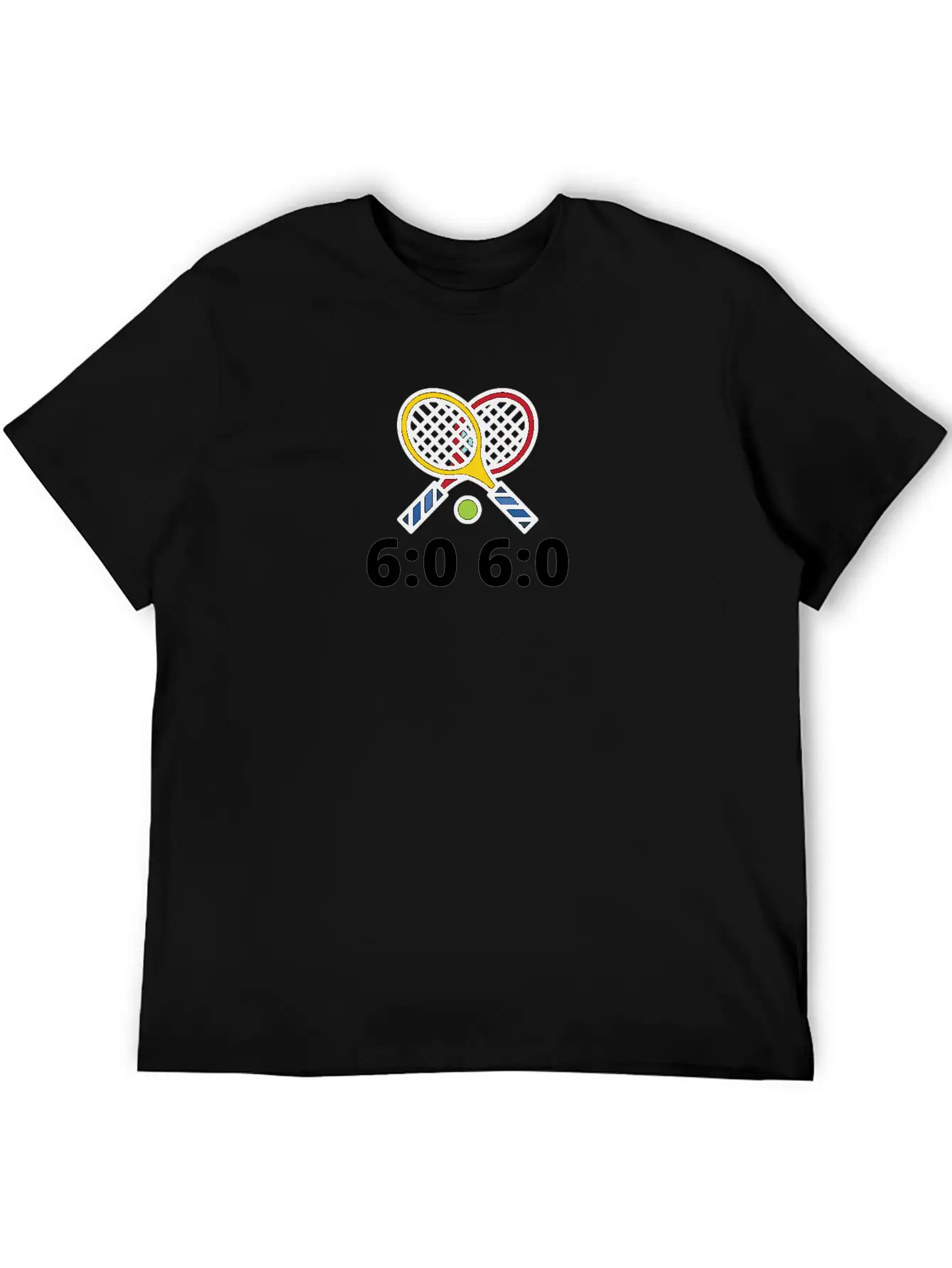 6060 Tennis Score Print Basic Graphic T-Shirt – Daily Comfort In Soft Cotton