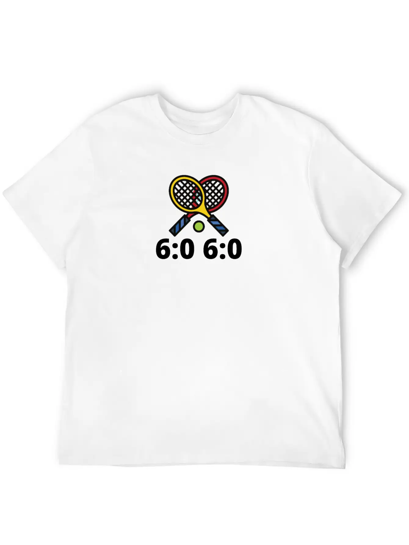 6060 Tennis Score Print Basic Graphic T-Shirt – Daily Comfort In Soft Cotton