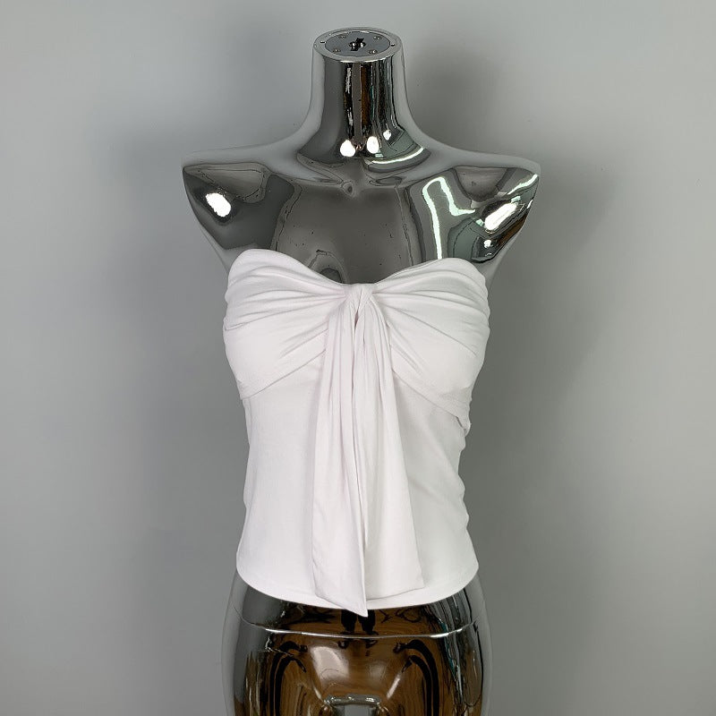Pleated Padded Tube Top for Women