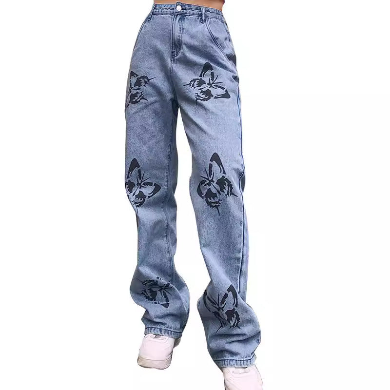 Printed slim fit minimalist jeans for women