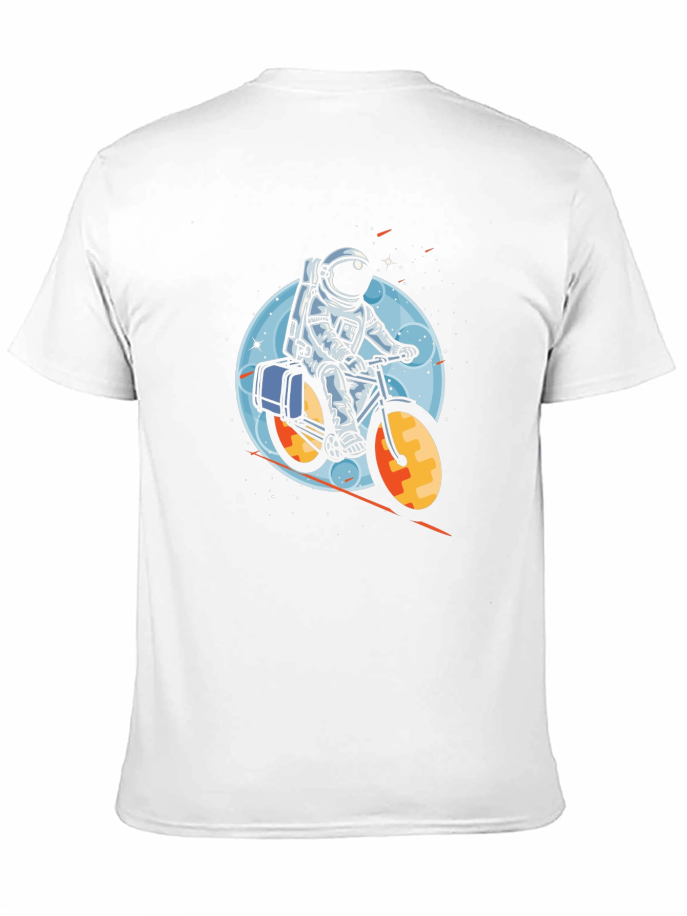 Astronaut Biker Graphic Tee - Space Adventure T-Shirt