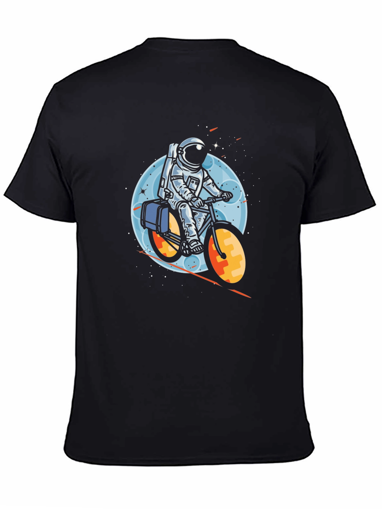 Astronaut Biker Graphic Tee - Space Adventure T-Shirt