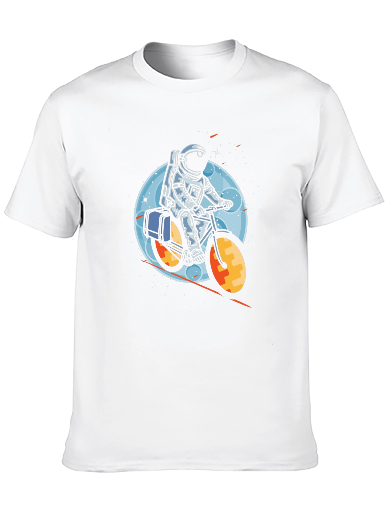 Astronaut Biker Graphic Tee - Space Adventure T-Shirt