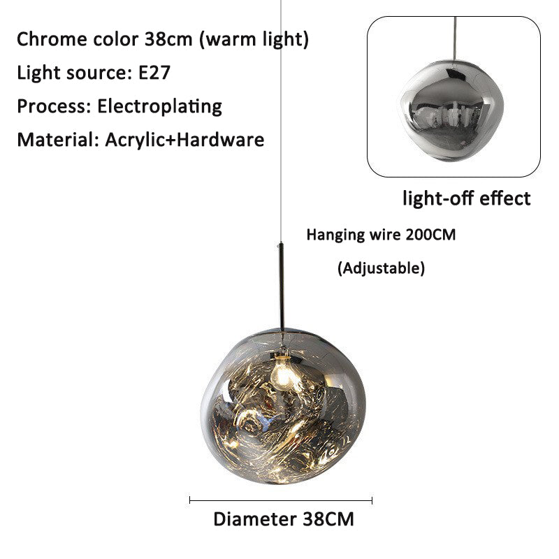 Restaurant Pendant Light Villa Loft Duplex Atrium Staircase Long Line Light Luxury Acrylic Living Room Pendant Light