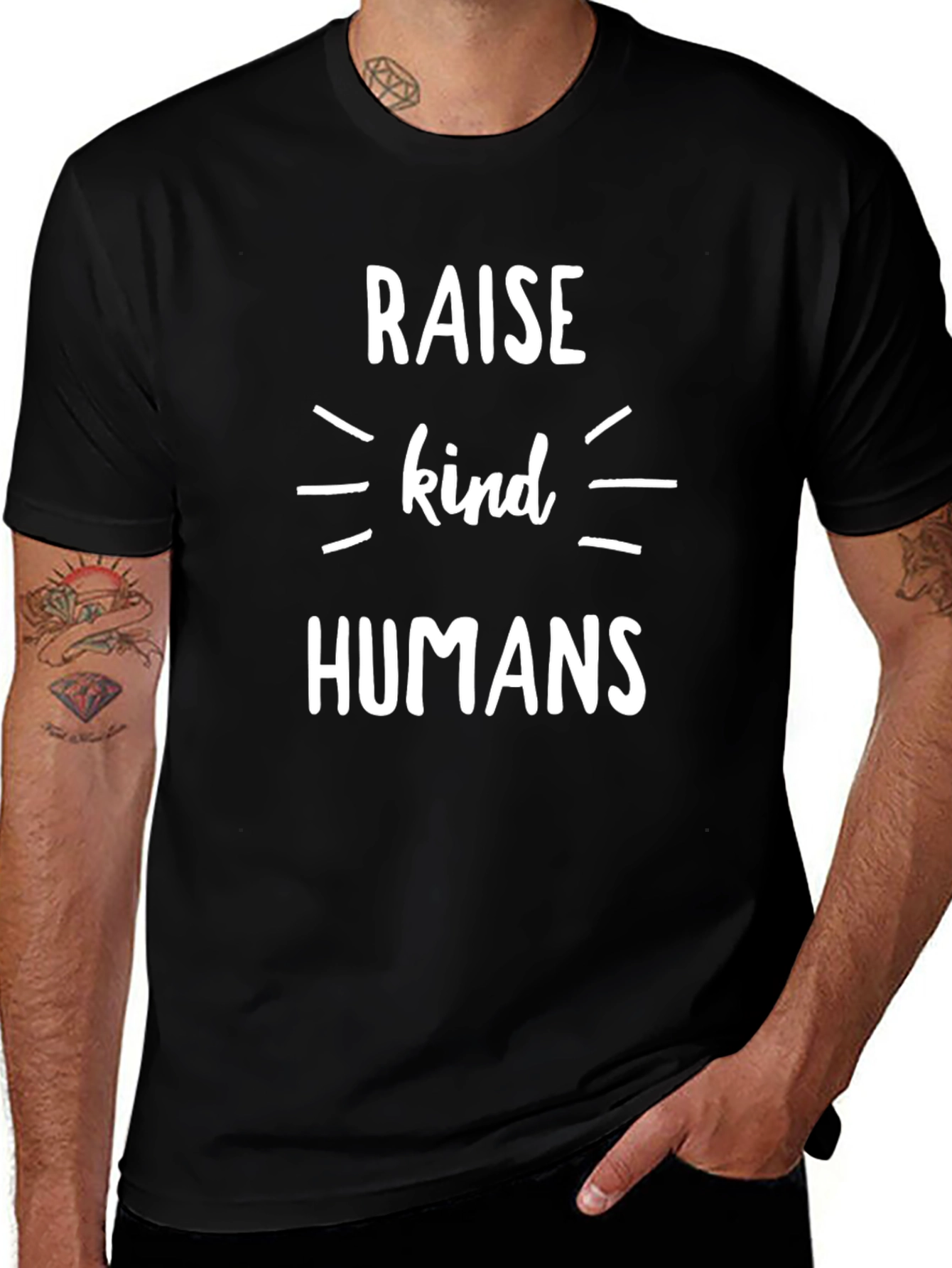 Raise Kind Humans Graphic T-Shirt - Black