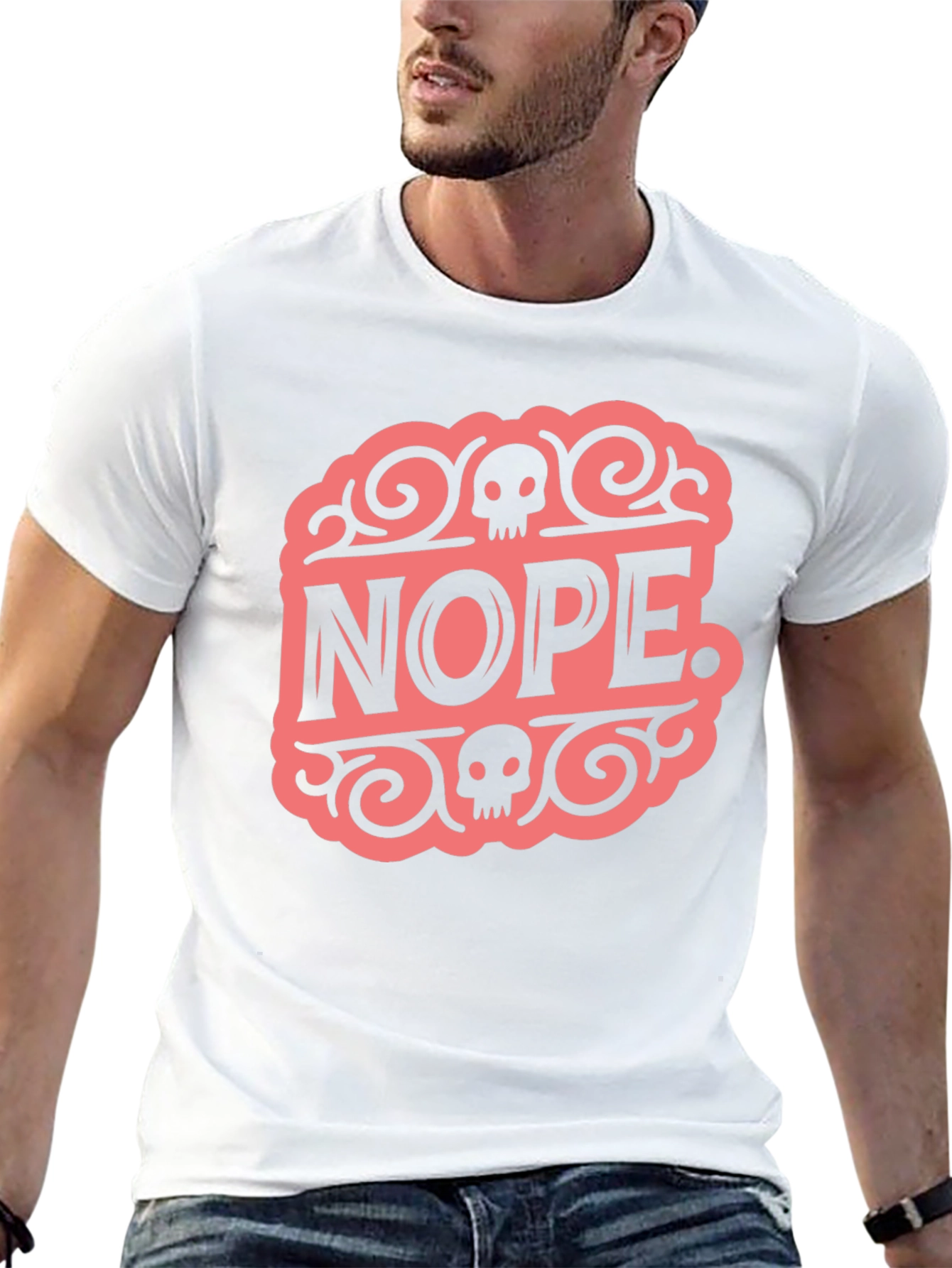 Nope. Skull Graphic Black Tee