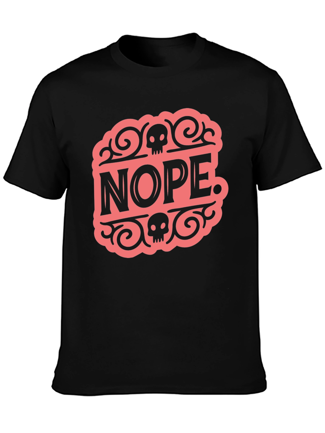 Nope. Skull Graphic Black Tee