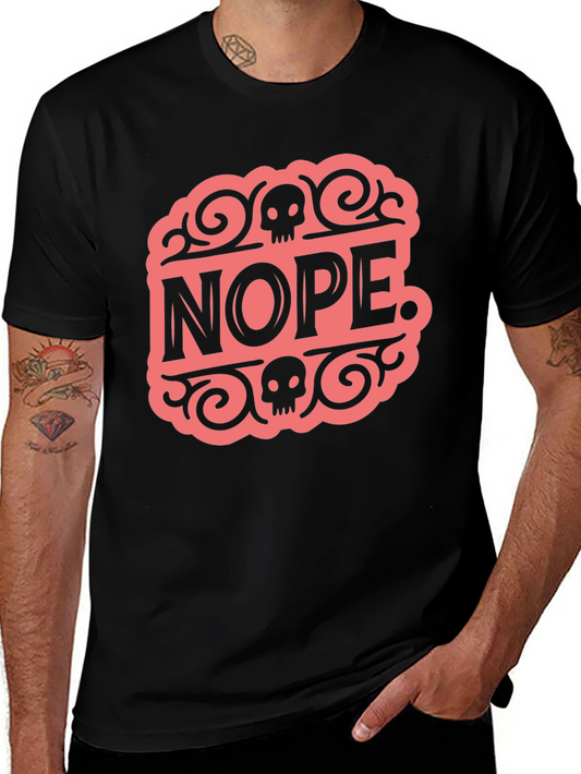 Nope. Skull Graphic Black Tee
