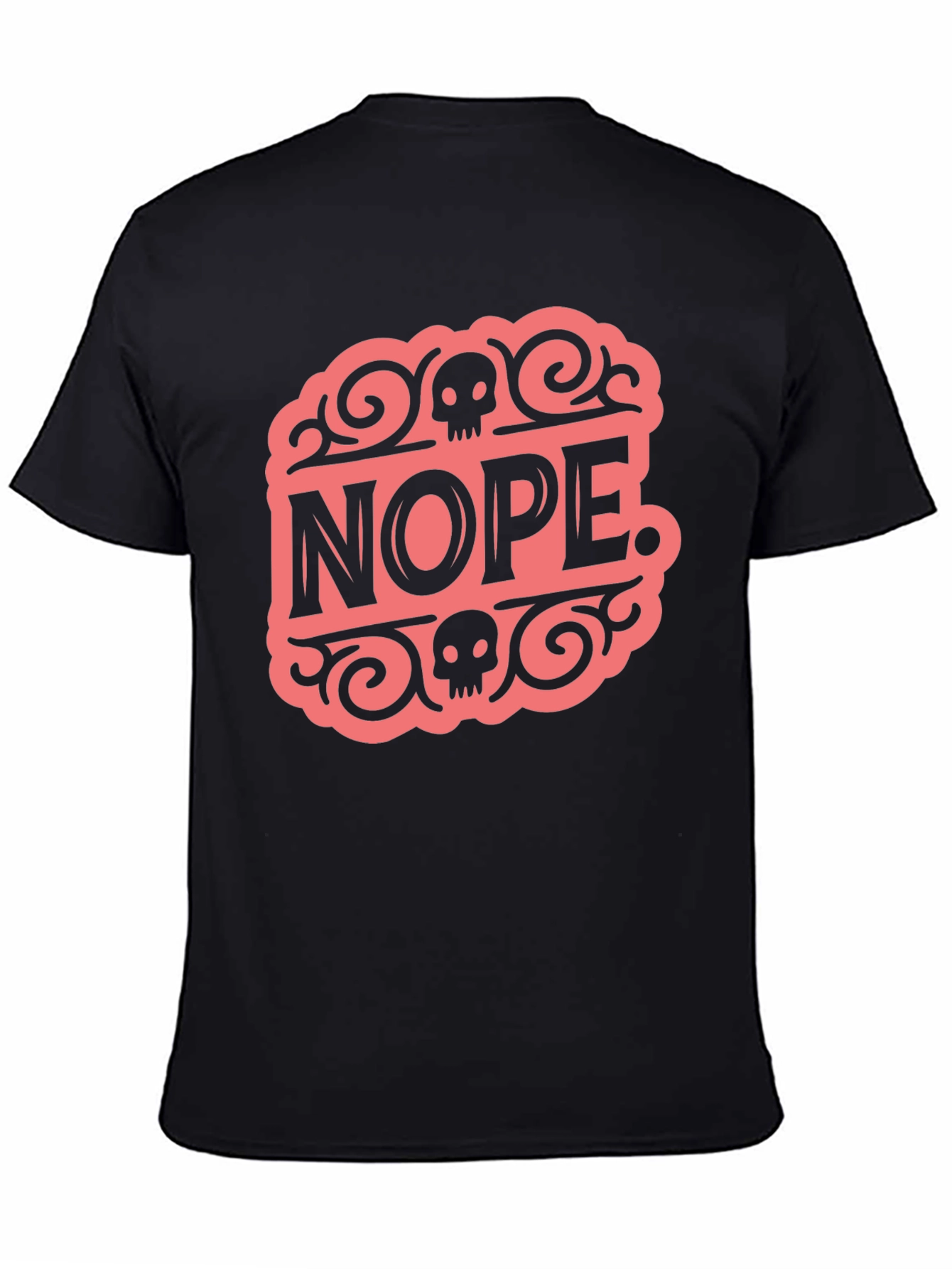 Nope. Skull Graphic Black Tee