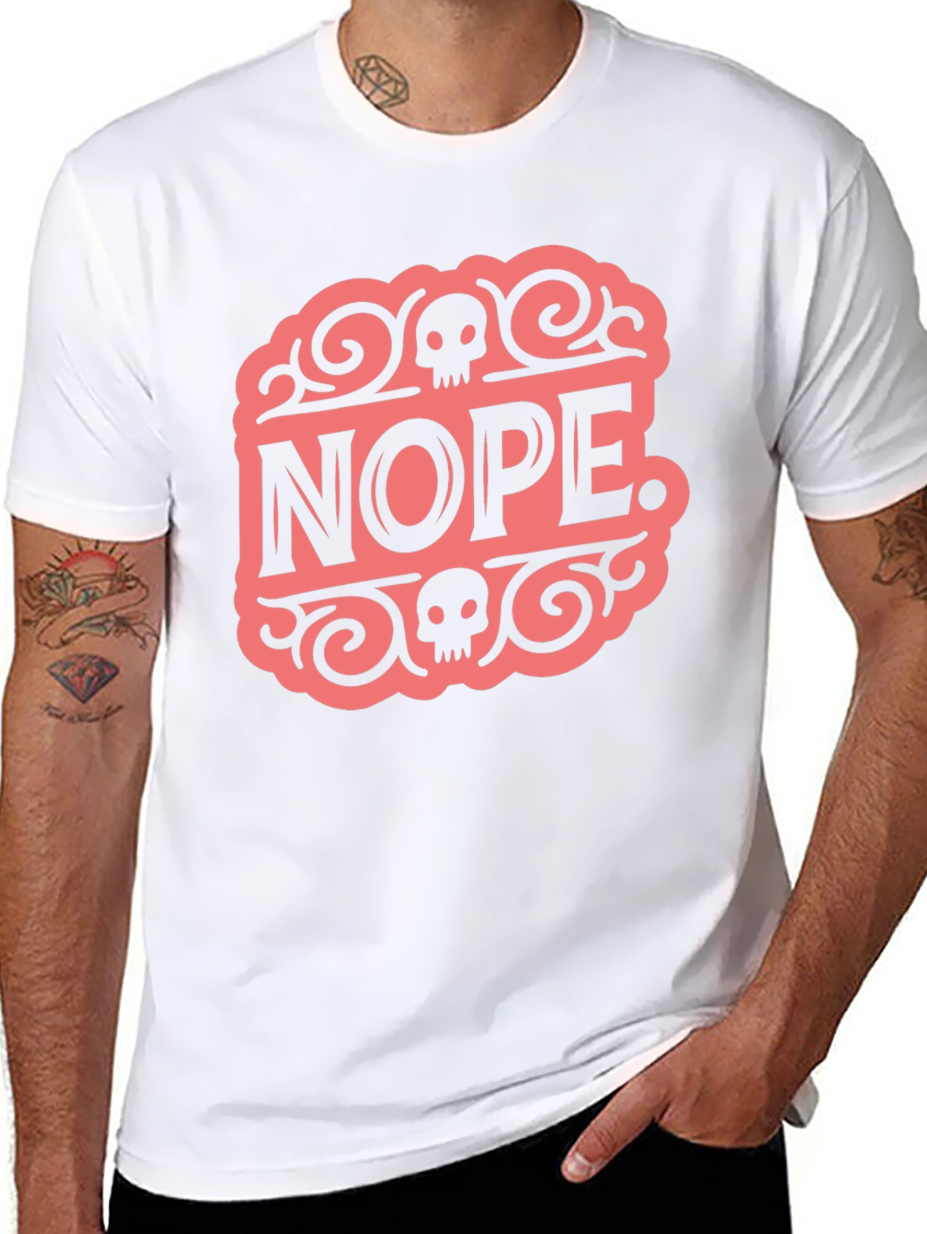 Nope. Skull Graphic Black Tee