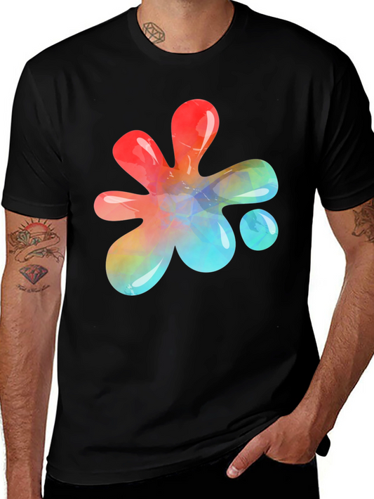 Abstract Paint Splatter Graphic T-Shirt