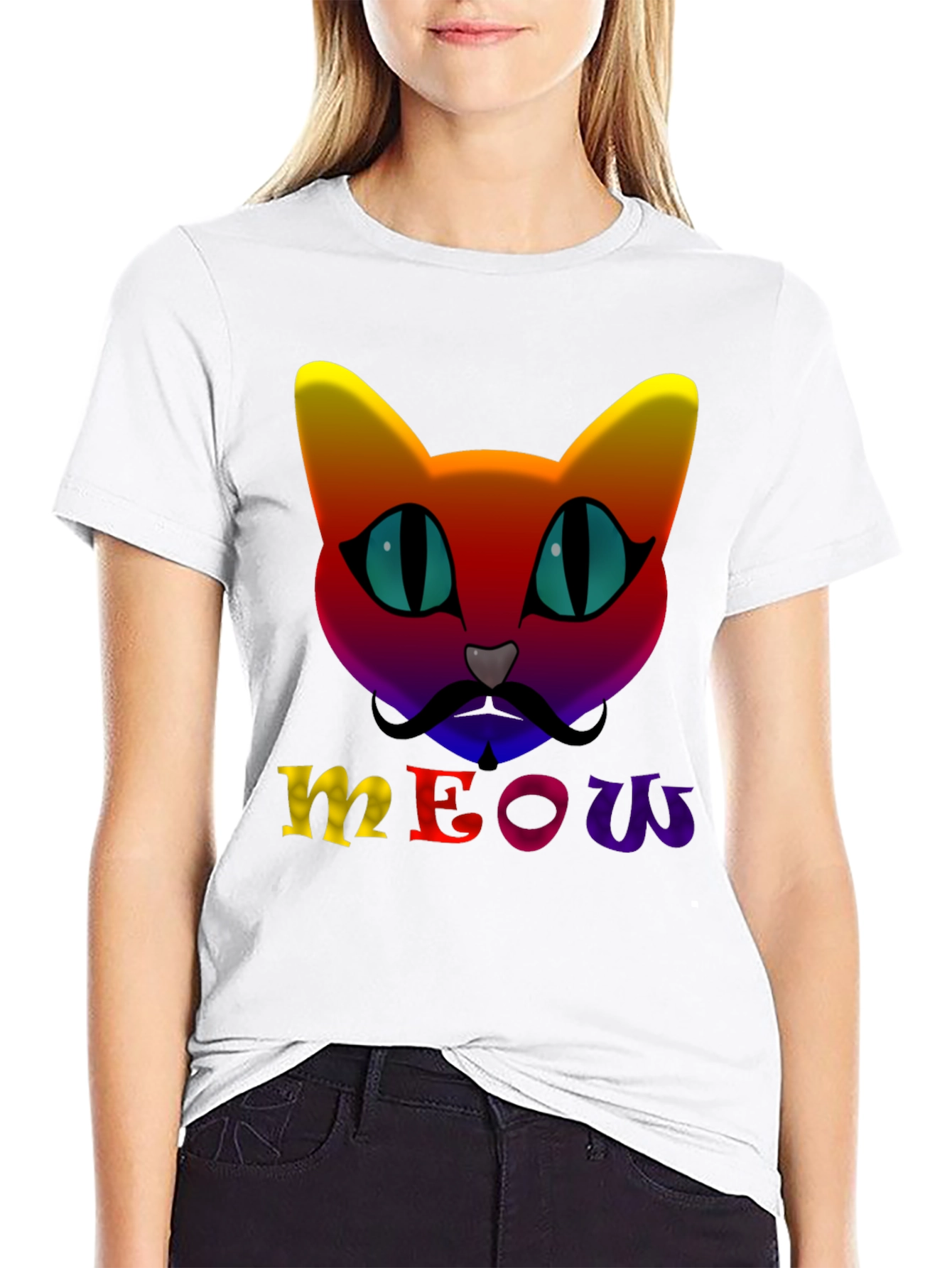 Rainbow Cat Meow T-Shirt