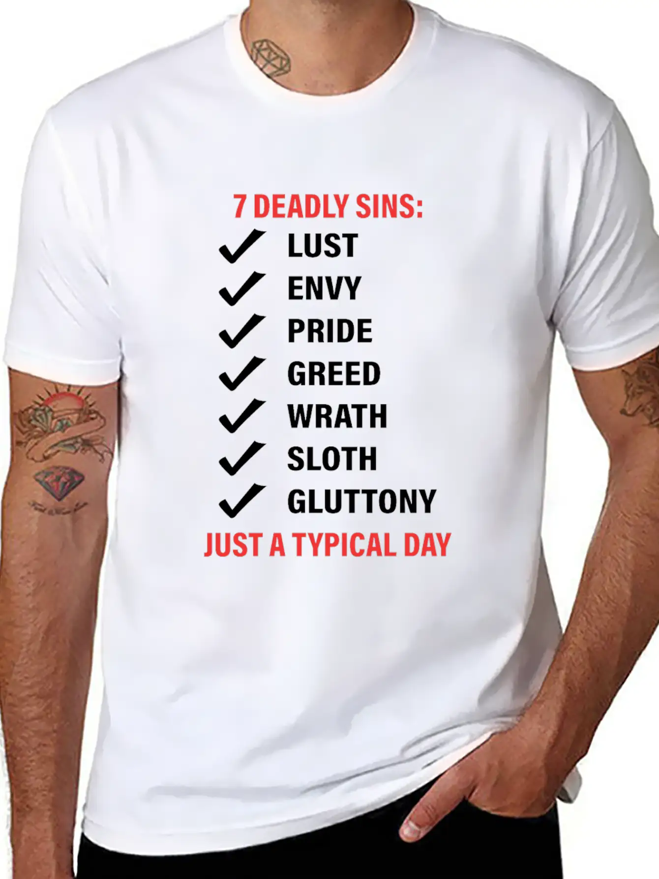 7 Deadly Sins Just A Typical Day Lightweight Cotton T-Shirt – Daily Comfort Graphic Shirt